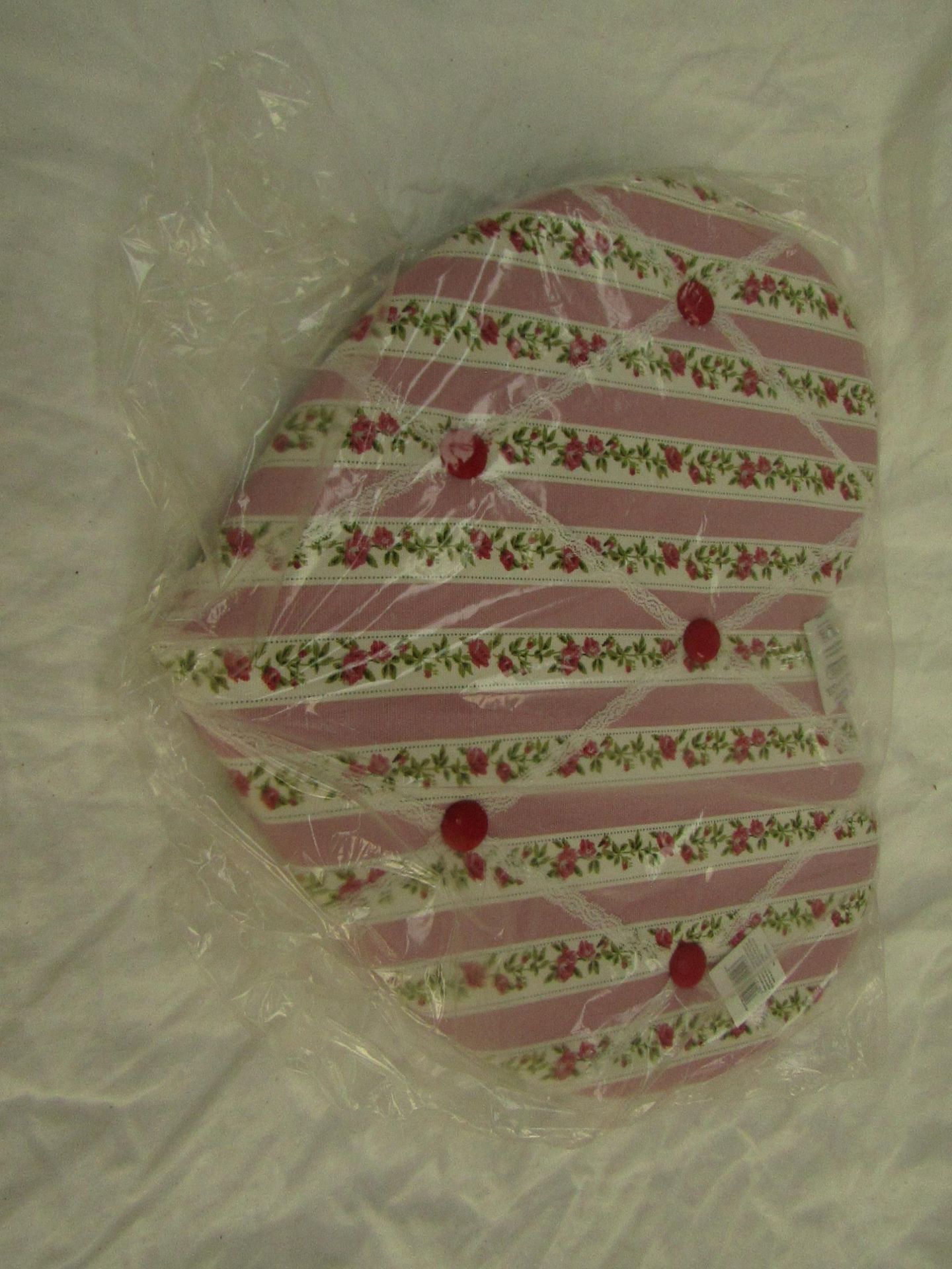 Candlelight - Pink Floral Heart Shaped Fabric Memo Board - New & Packaged.