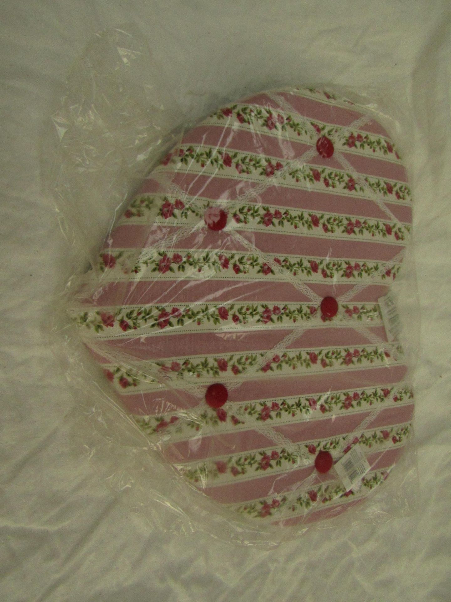 Candlelight - Pink Floral Heart Shaped Fabric Memo Board - New & Packaged.