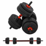 Pallet of 42x Hom Com 2 in1 Barbell/Dumb bell 30kg weight set, new and boxed, Similar sets retail at