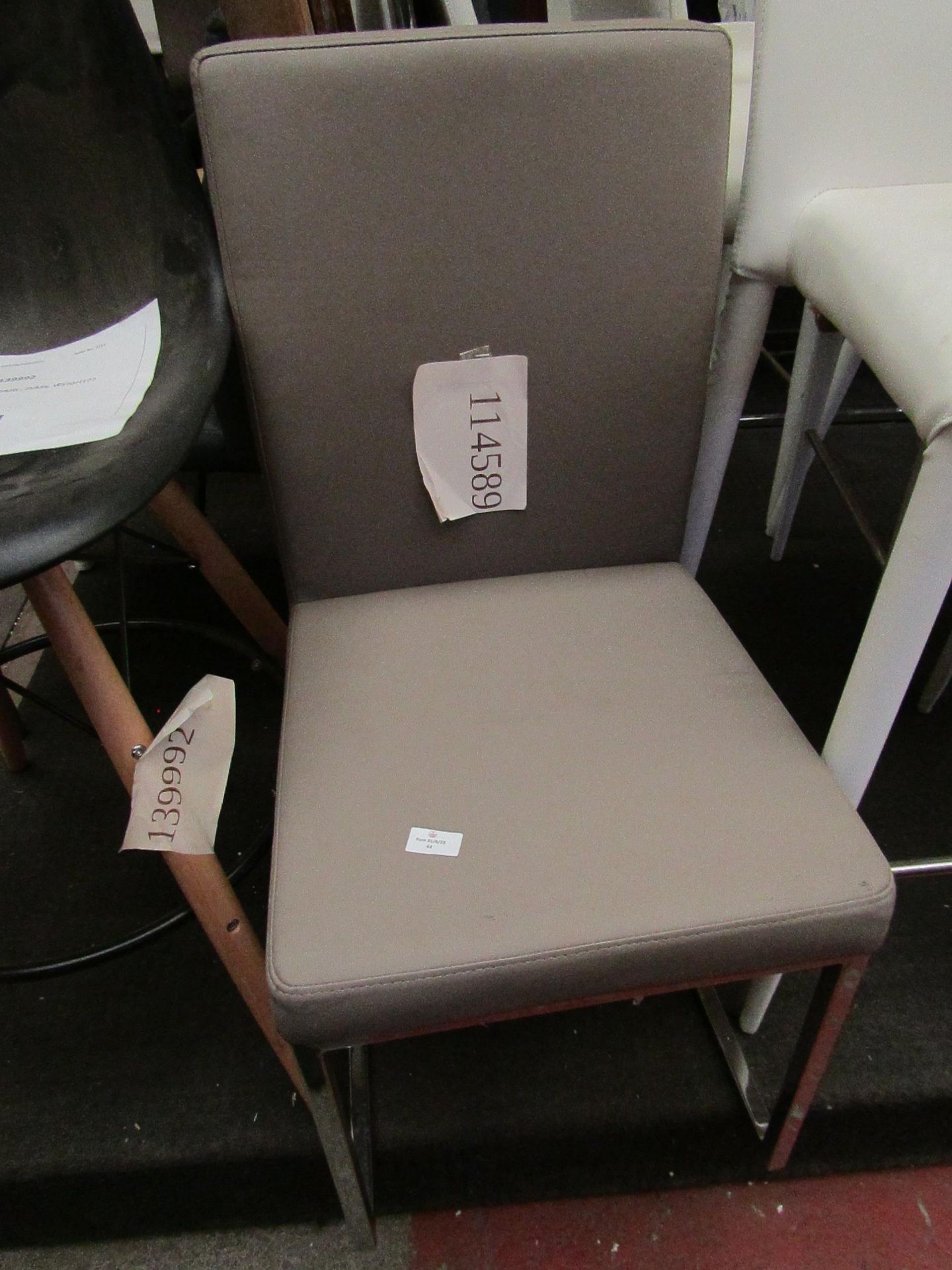 1 x Dwell Loop Leg Dining Chair Stone ??IMG , DIMS, WEIGHT?? RRP £76.00 SKU DWE-APM-114589 TOTAL RRP