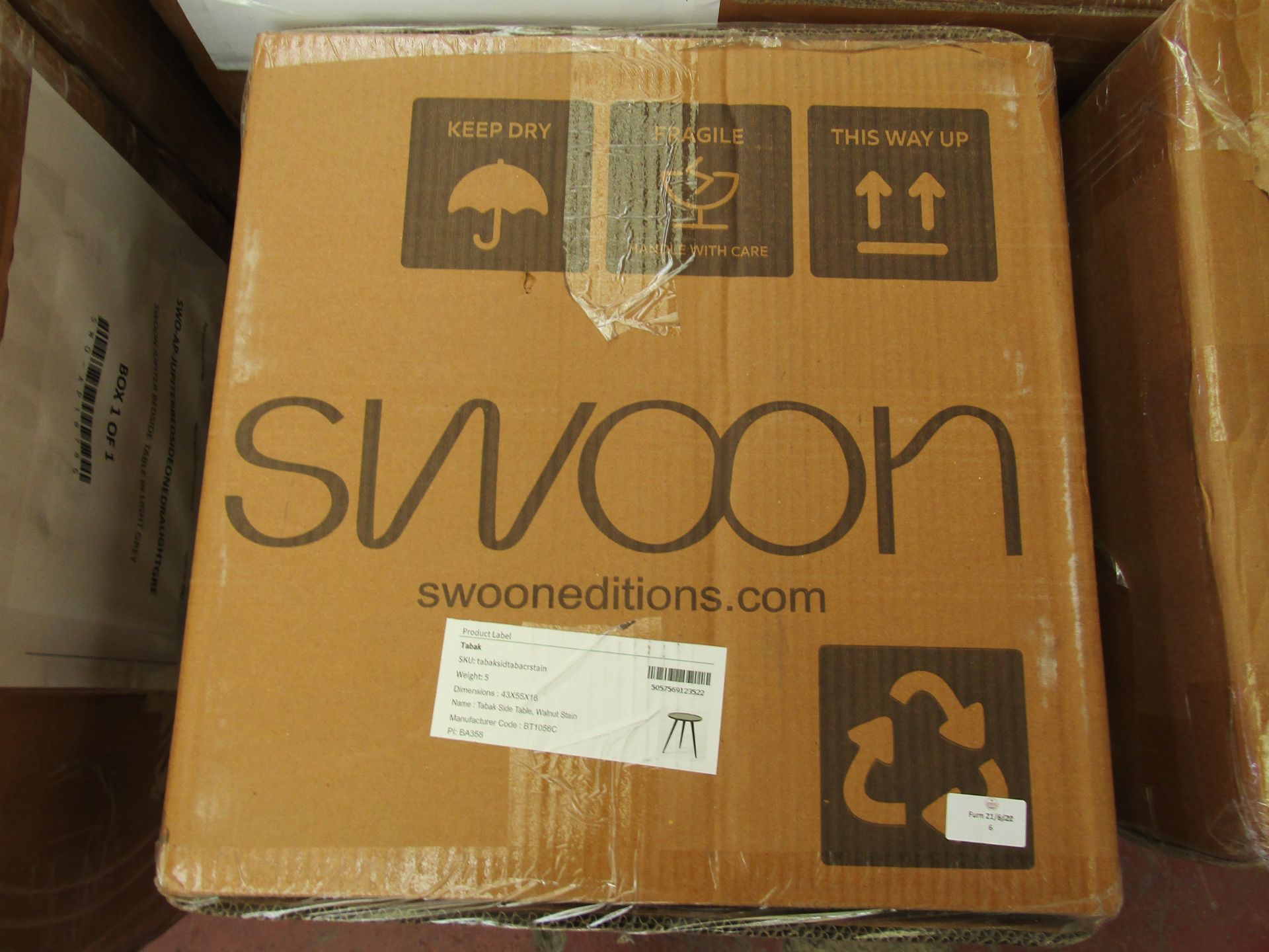 Swoon Tabak Side Table in Obra Walut RRP ¶œ89.00