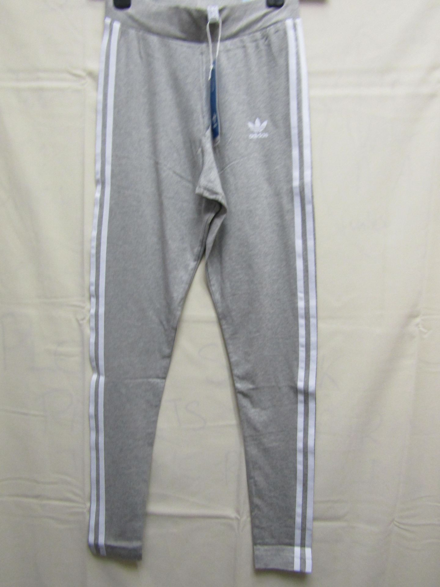 Adidas Running Pants Grey /White Leg Stripe Size 6 X/S New With Tags