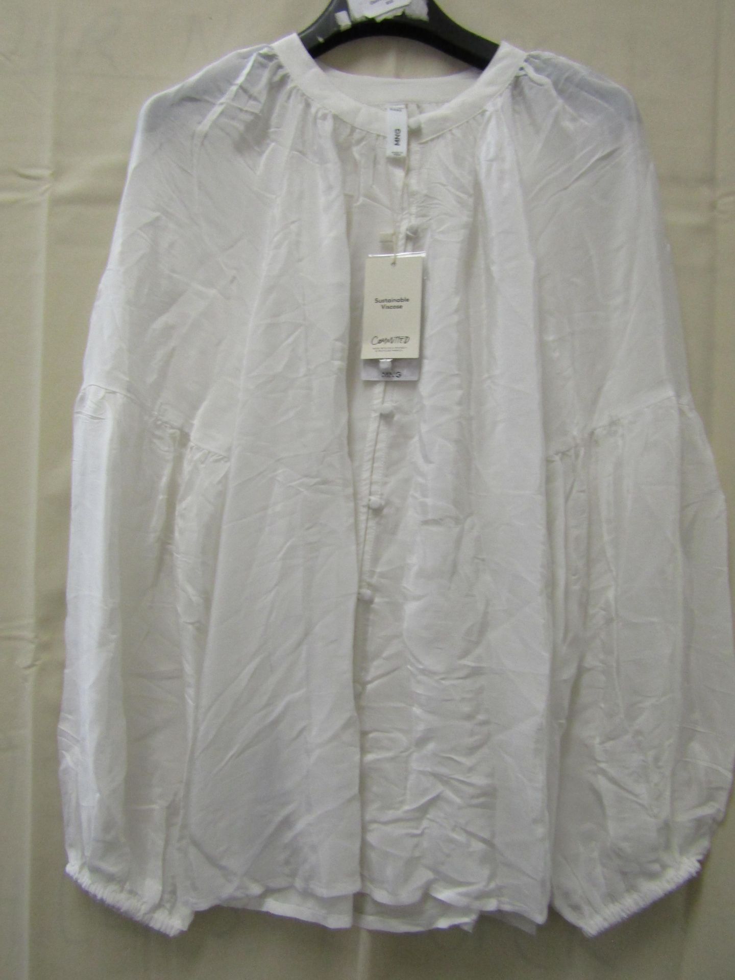 MNG Blouse Sustainable Viscose White Size M New With Tags