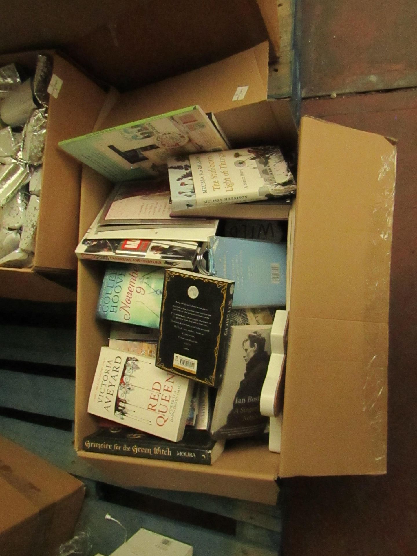 Box of Mixed items which looks to be mainly books of Fiction, Biographical and more all unchecked.