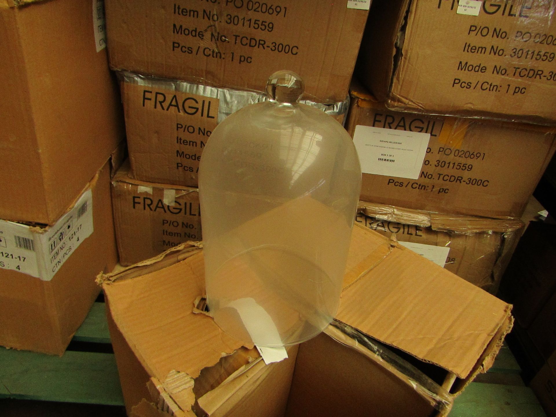 Box of 4x Glass Cloche's - New & Boxed.