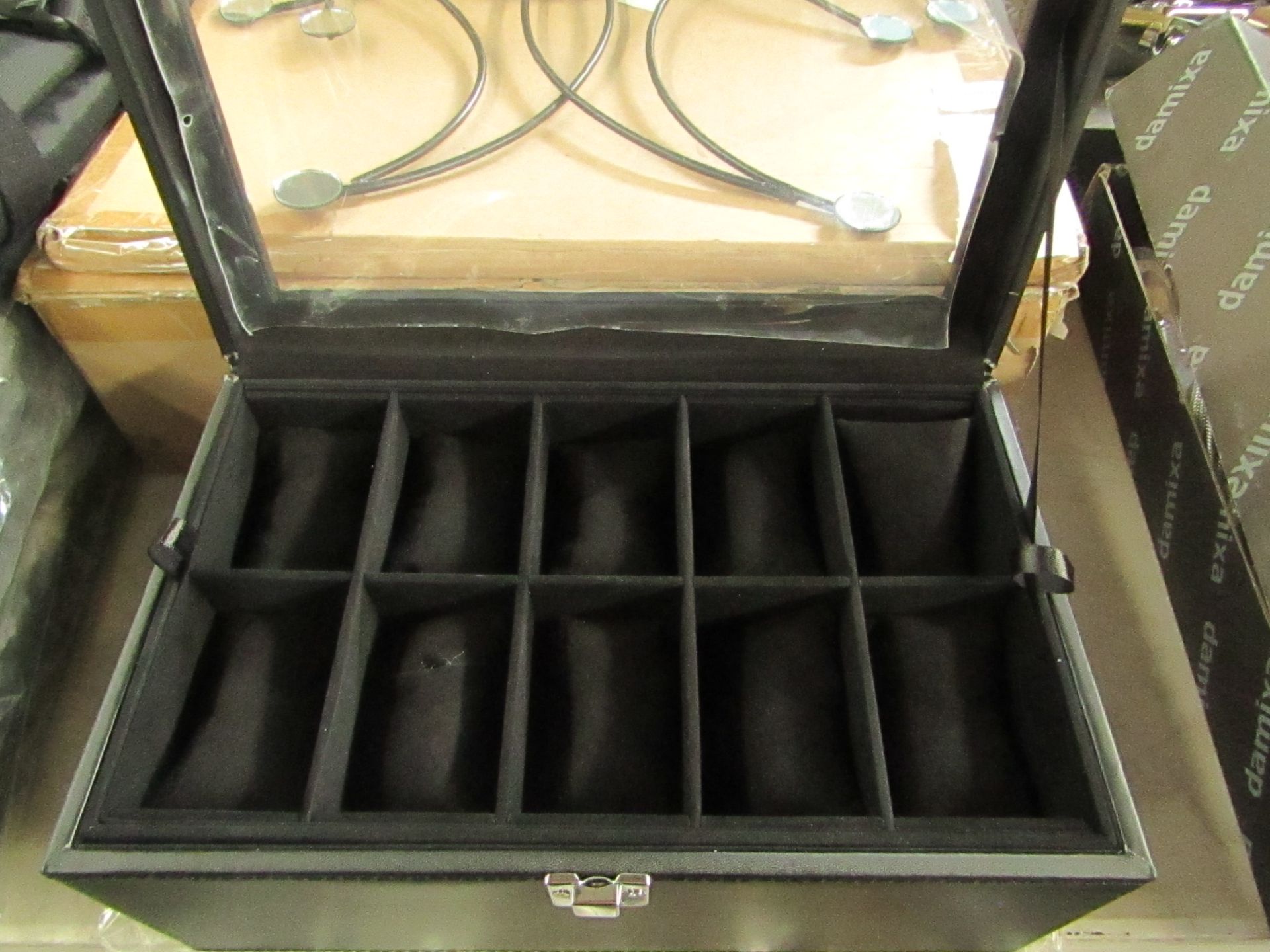 Eaglemoss - Black 10-Compartment Jewellery Case - Unchecked & Boxed.
