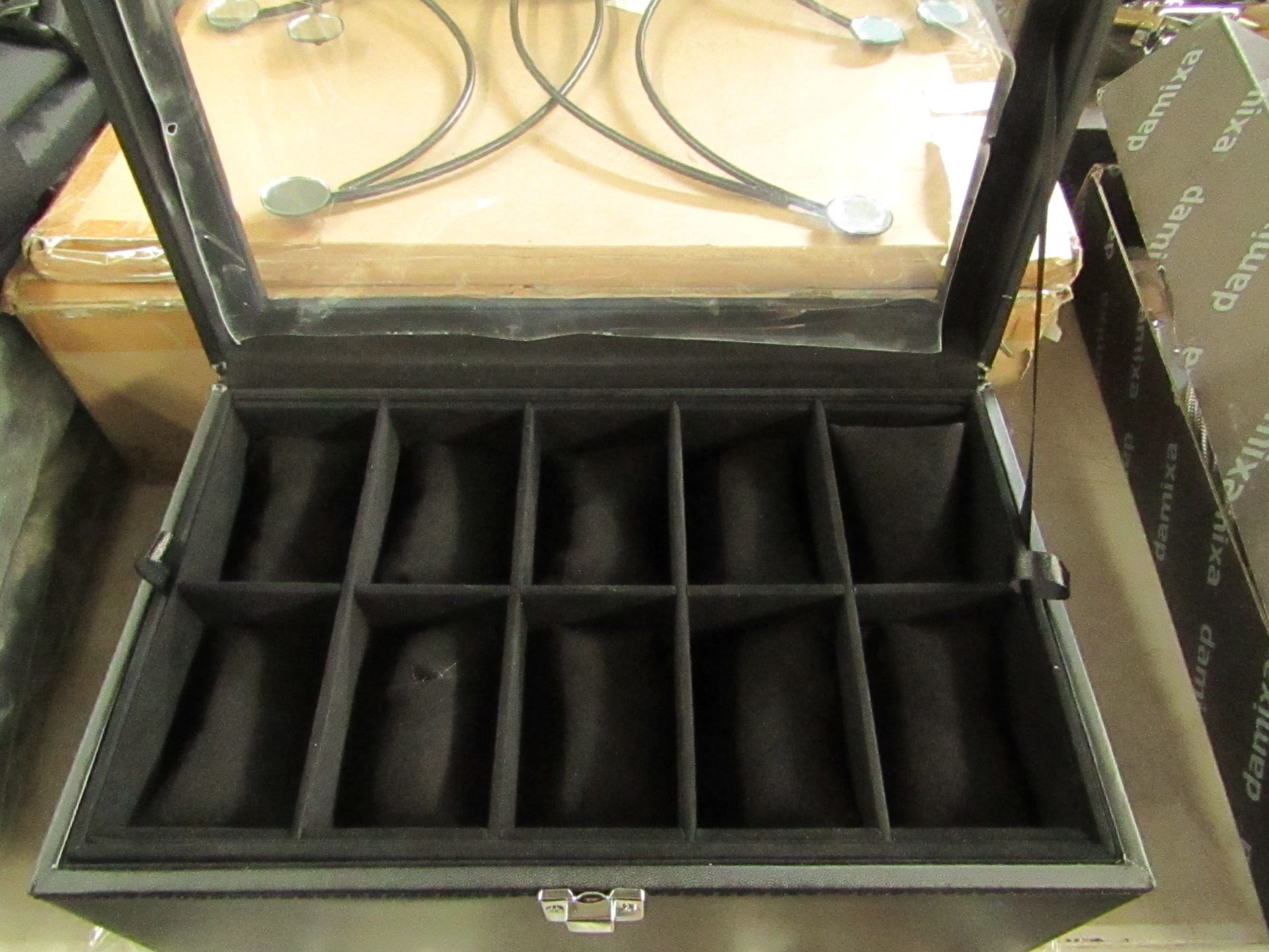 Eaglemoss - Black 10-Compartment Jewellery Case - Unchecked & Boxed.