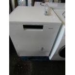 Hisense freestanding Dishwasher, Powers on and looks unused but has a couple of dents on the door