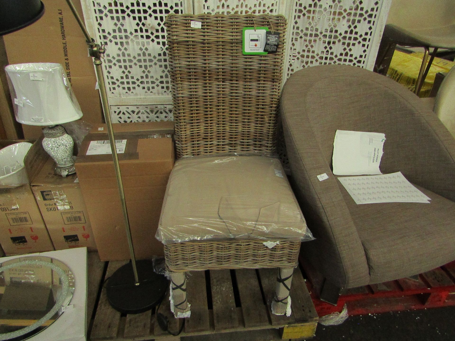 | 1X | WICKLEWOOD DINING CHAIR | APPEARS TO BE IN GOOD CONDITION & UNBOXED | RRP £119.99 |