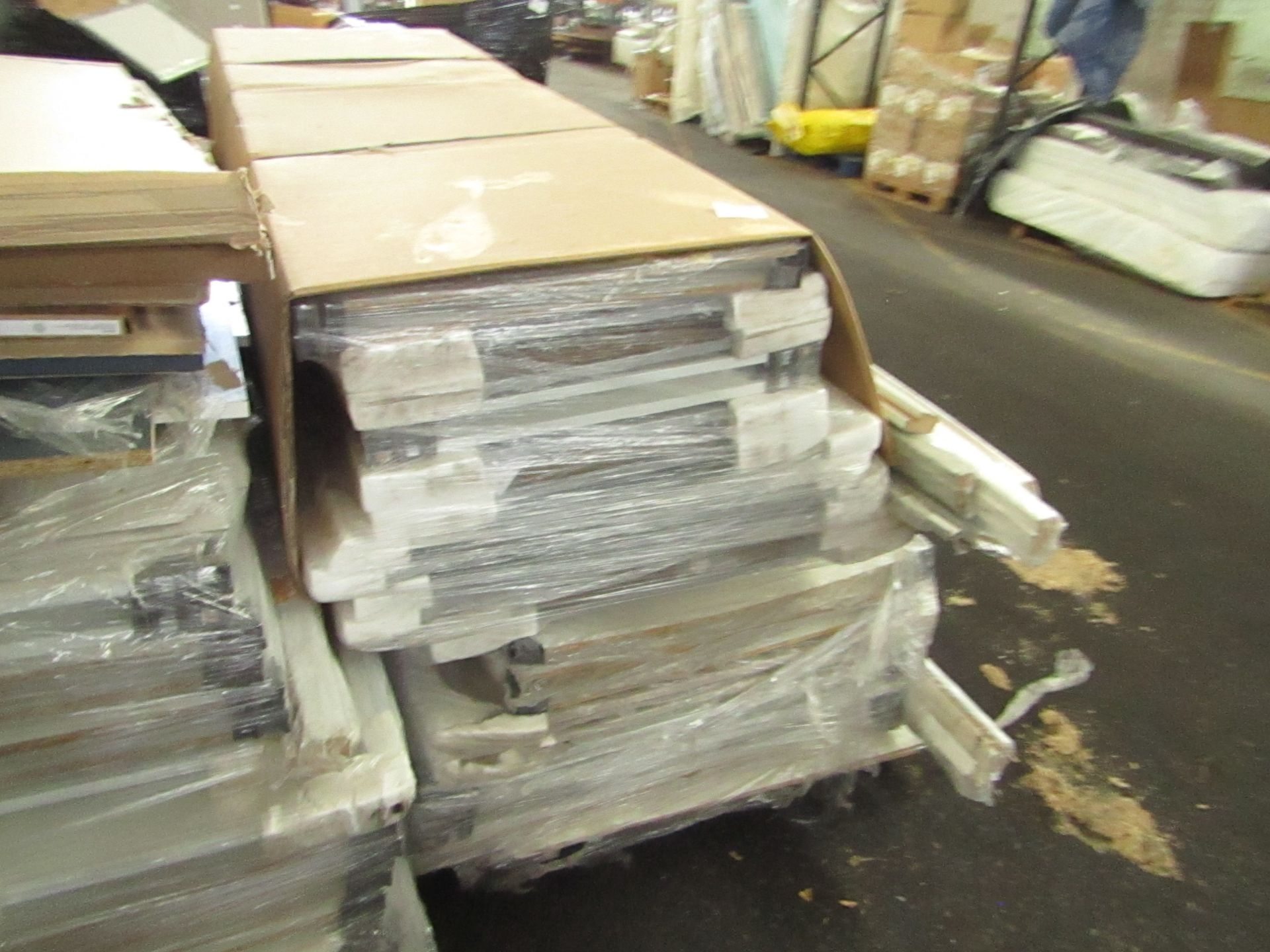 PALLET OF CUSTOMER RETURN WARDROBE DOORS. ALL UNCHECKED