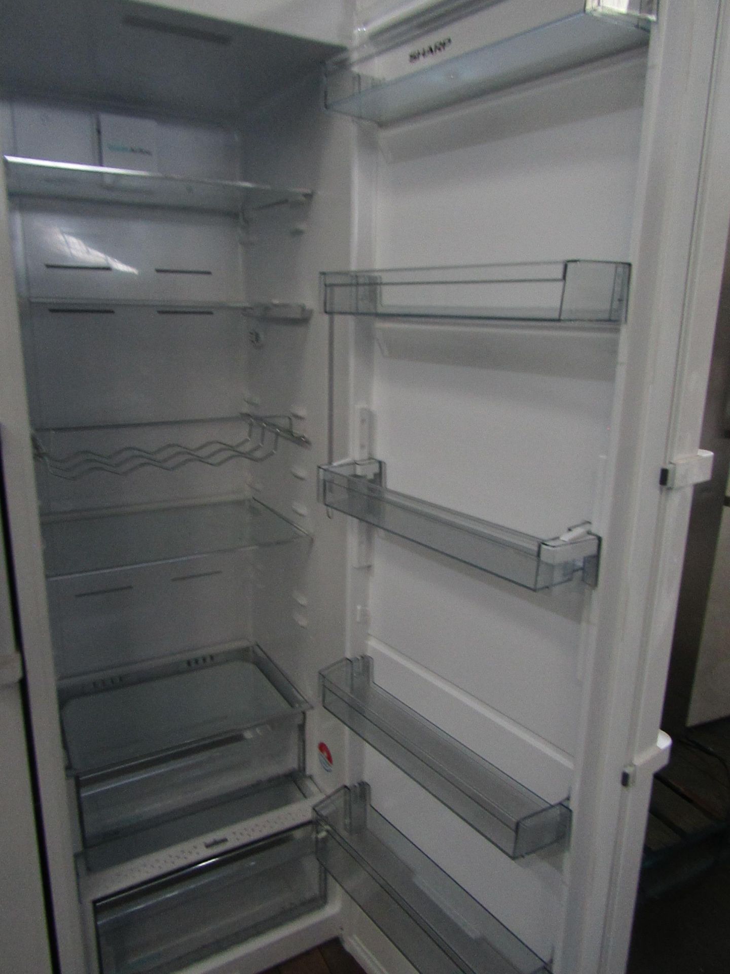 Sharp - Tall White Freestanding fridge - Unable To Test Due To Damaged Plug. - Image 2 of 2