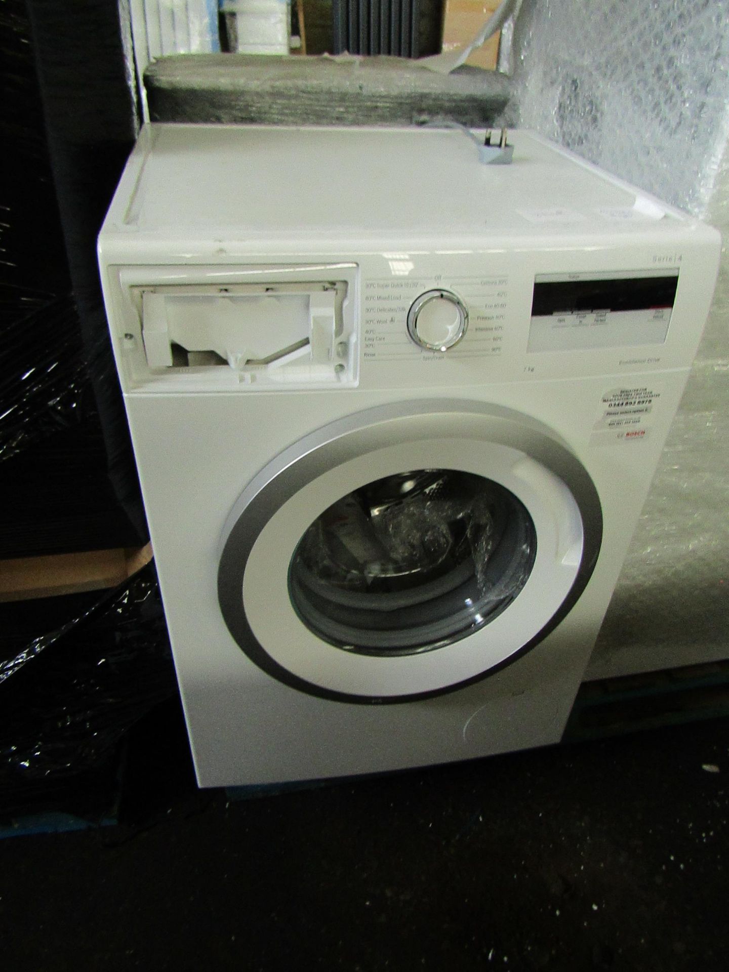 Bosch Series 4 Eco silence Washing Machine, Powers on and Spins but is missing the Soap drawer