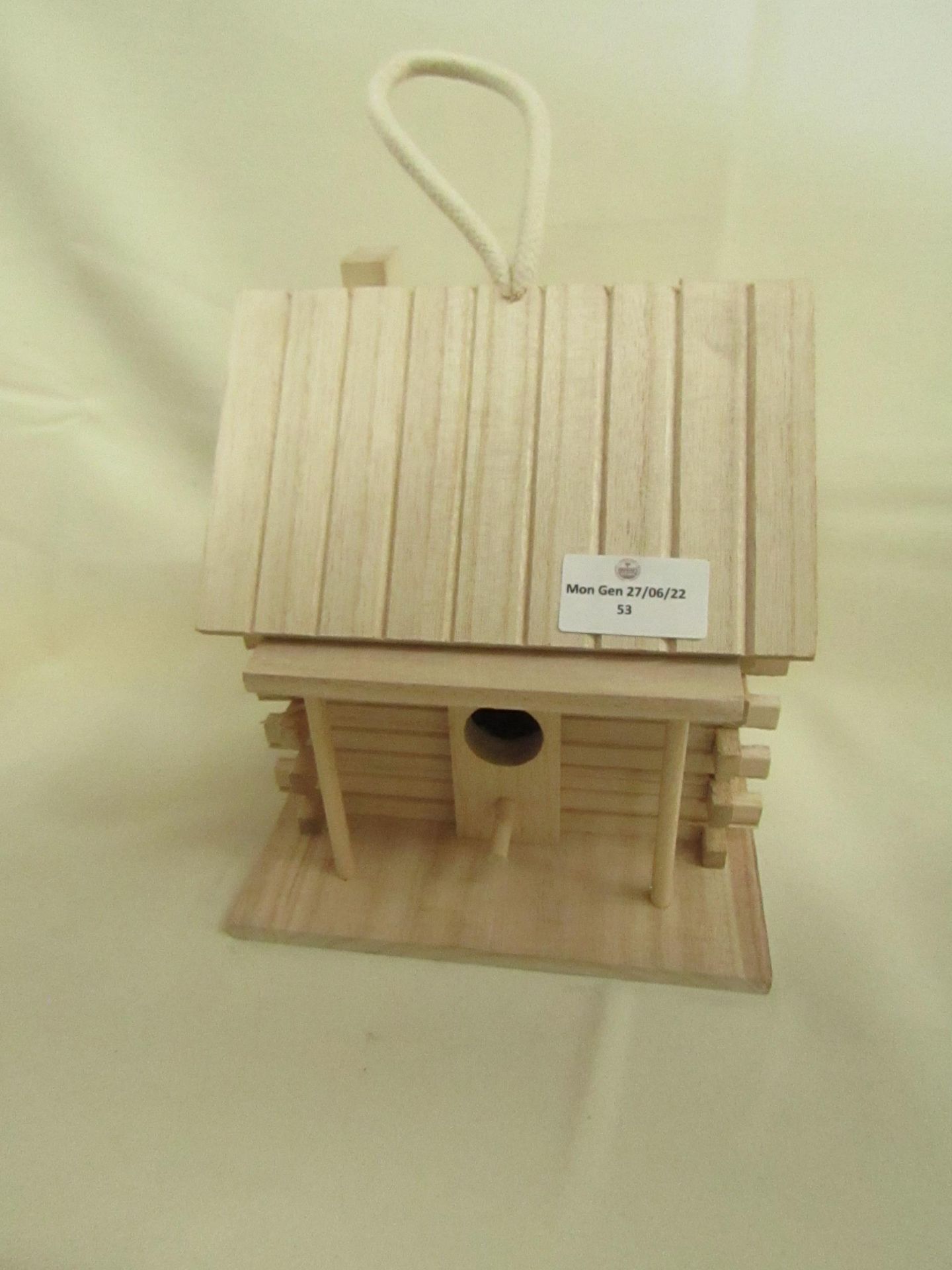 Unbranded - Wooden Hanging Bird House Feeder - Good Condition, No Packaging.