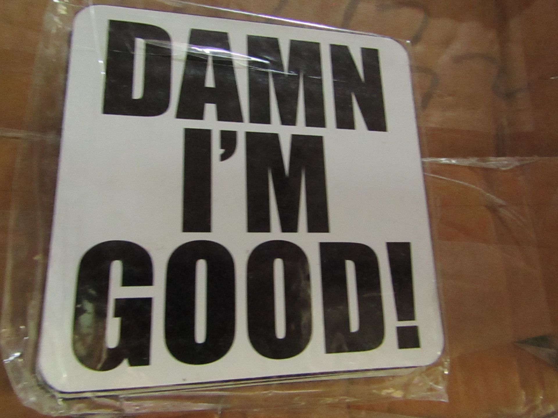 5x Packs Being : Spencer & Fleetwood - " DAMN I'M GOOD! " Branded Coaster Sets ( 6 Coasters Per Pack