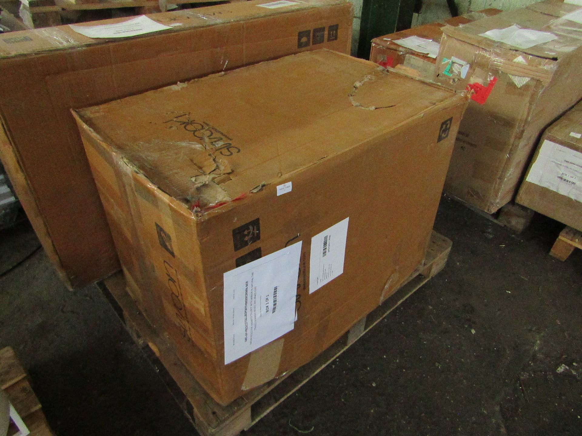 This pallet of branded customer returns contains products that have incurred damage to varying