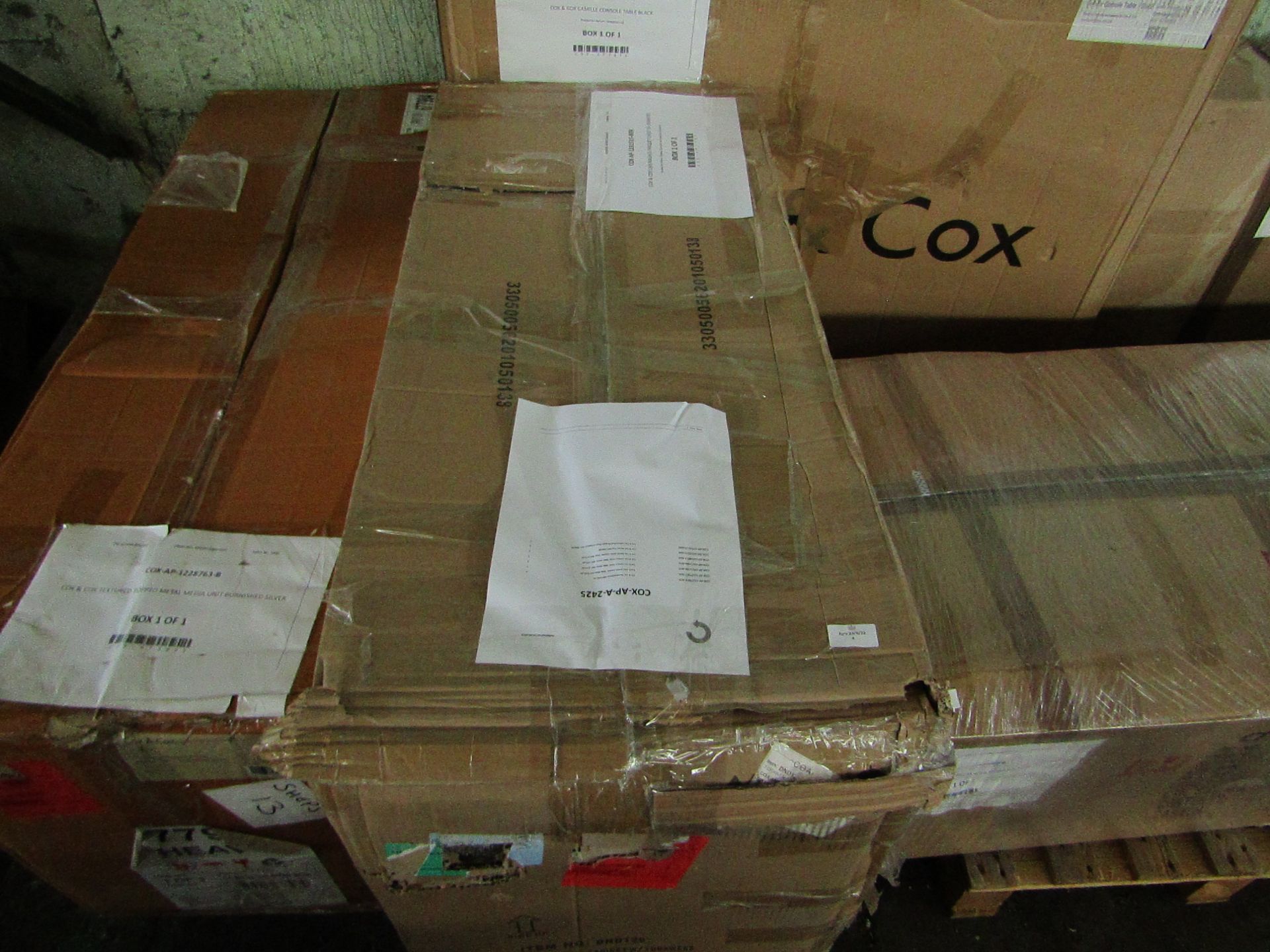 This pallet of branded customer returns contains products that have incurred damage to varying