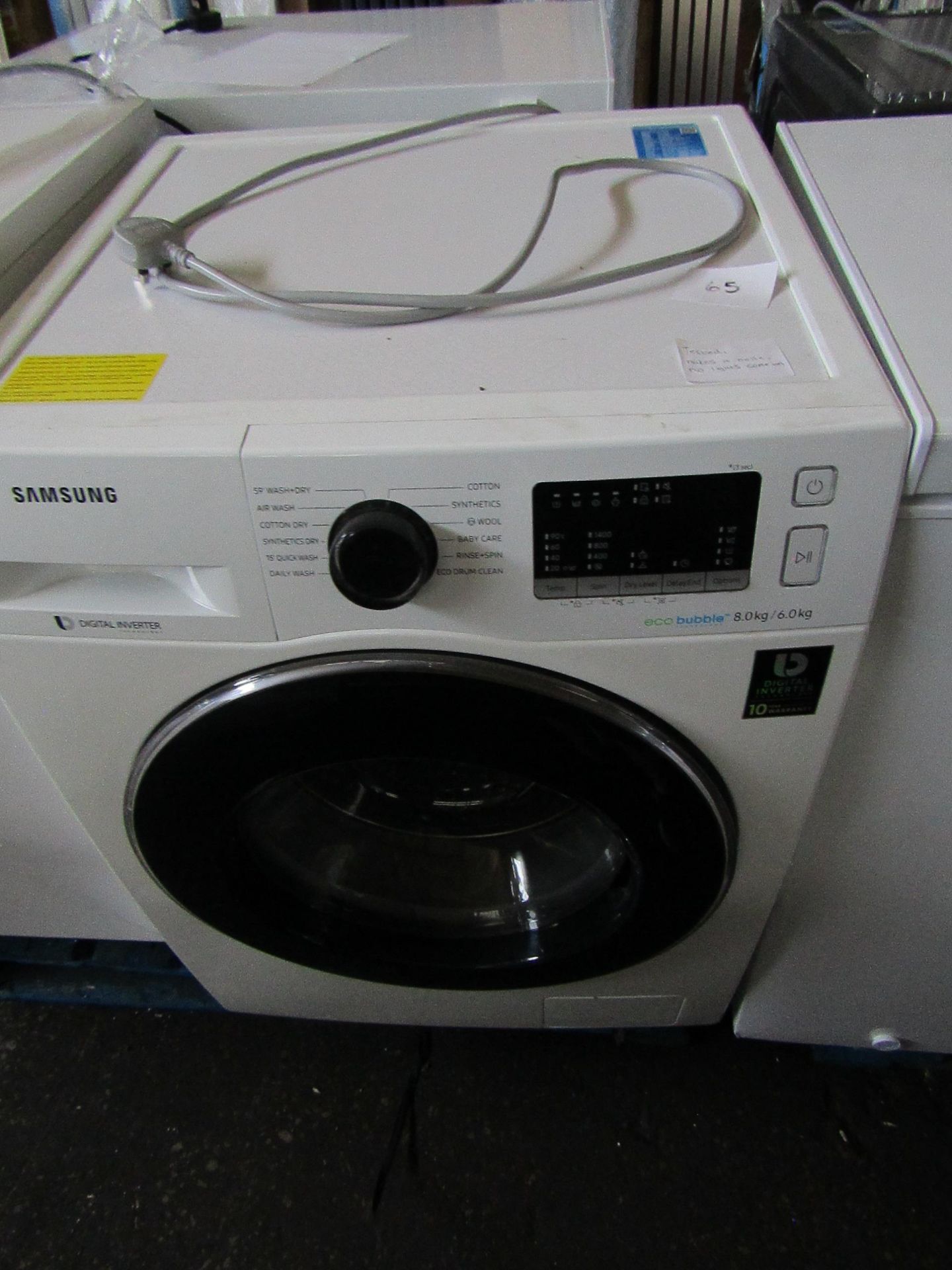 Samsung eco Bubble Washer Dryer, Powers on and makes a noise but the display is not working to be