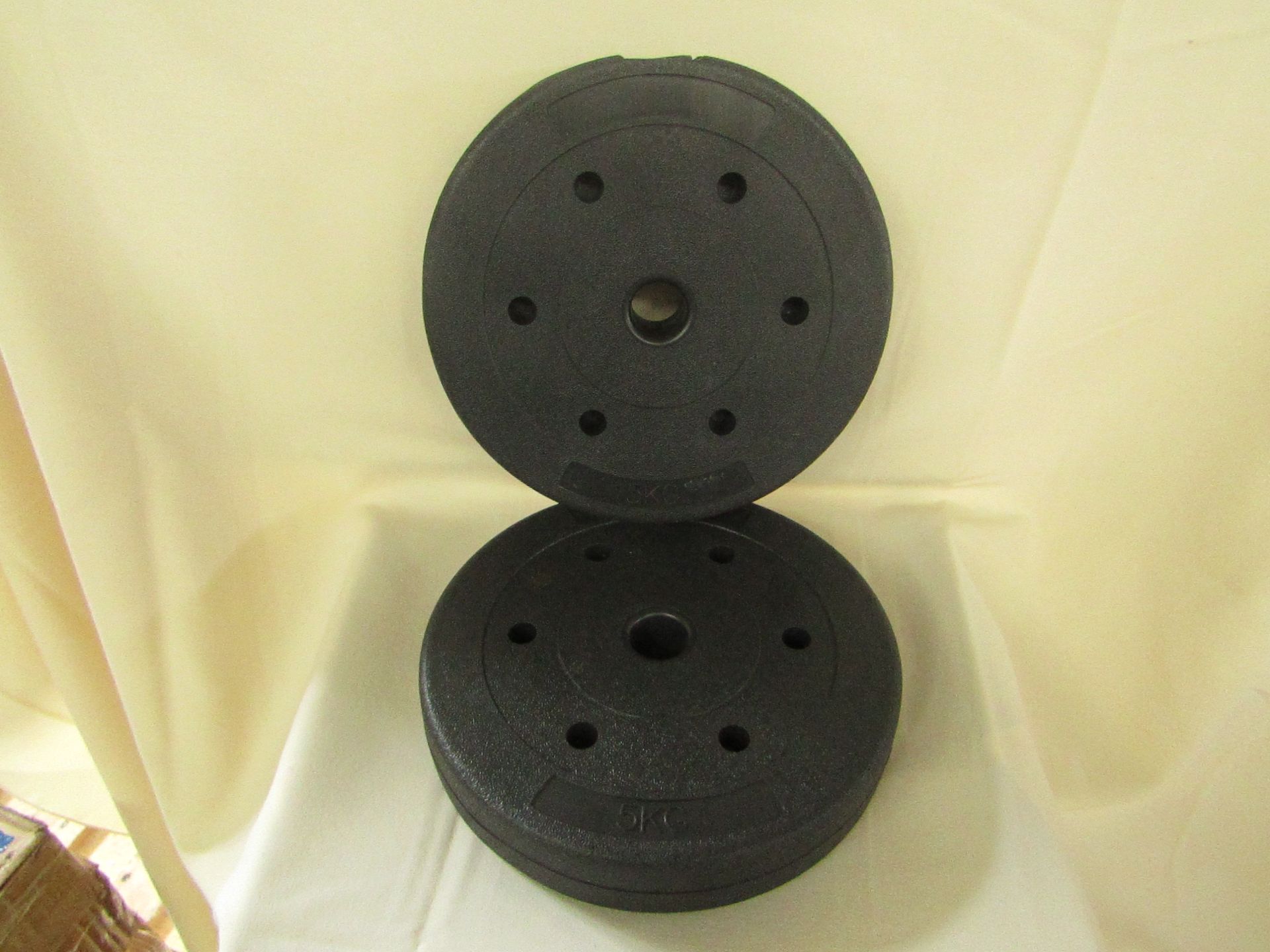 1x Set Of 2 5KG Weights - No Handles Or Accessories Present - New & Boxed.