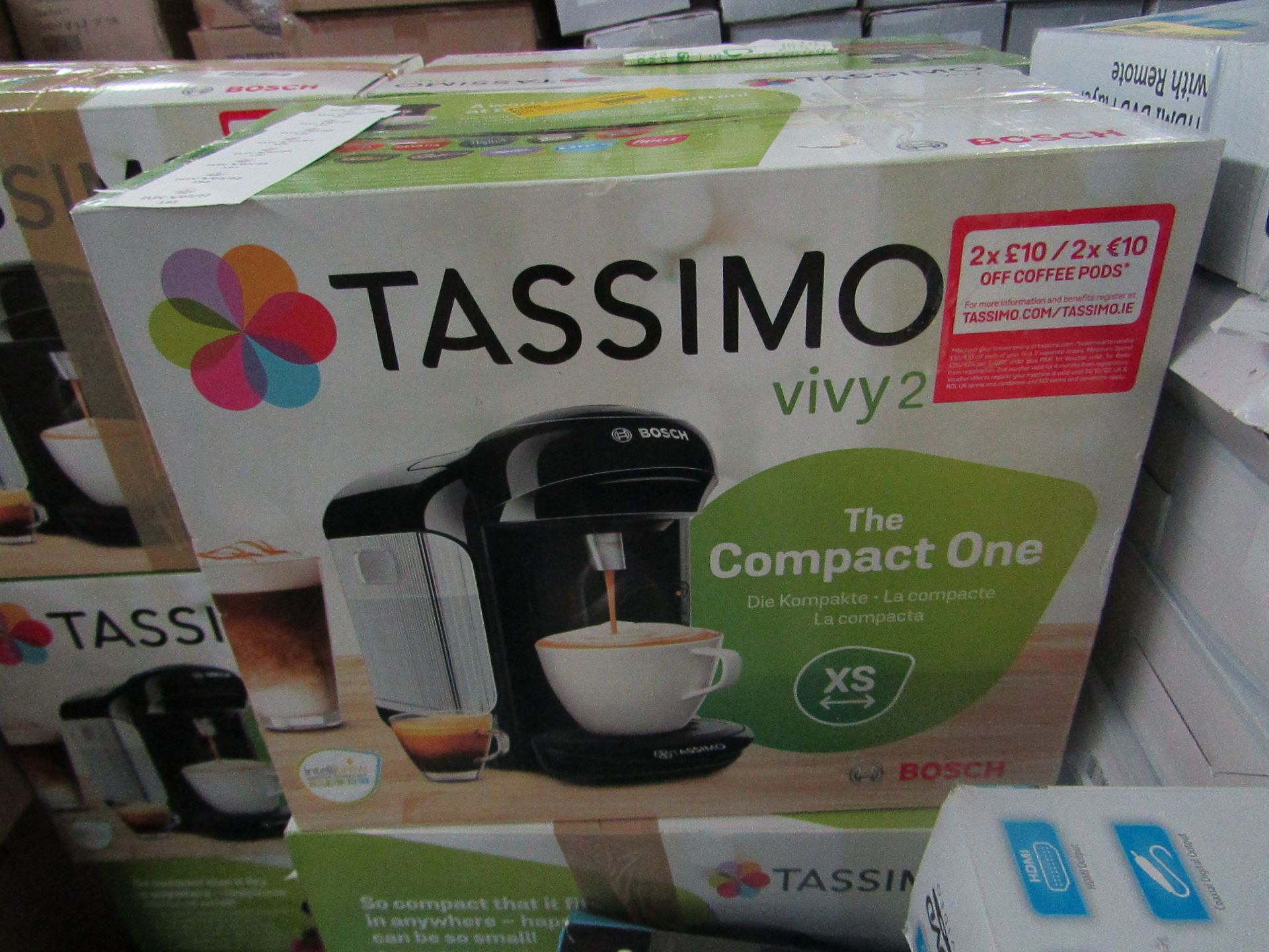 | 1X | TASSIMO VIVY 2 COMPACT COFFEE POD MACHINE | UNCHECKED RETURN | ITEMS ARE COMPLETELY UNCHECKED