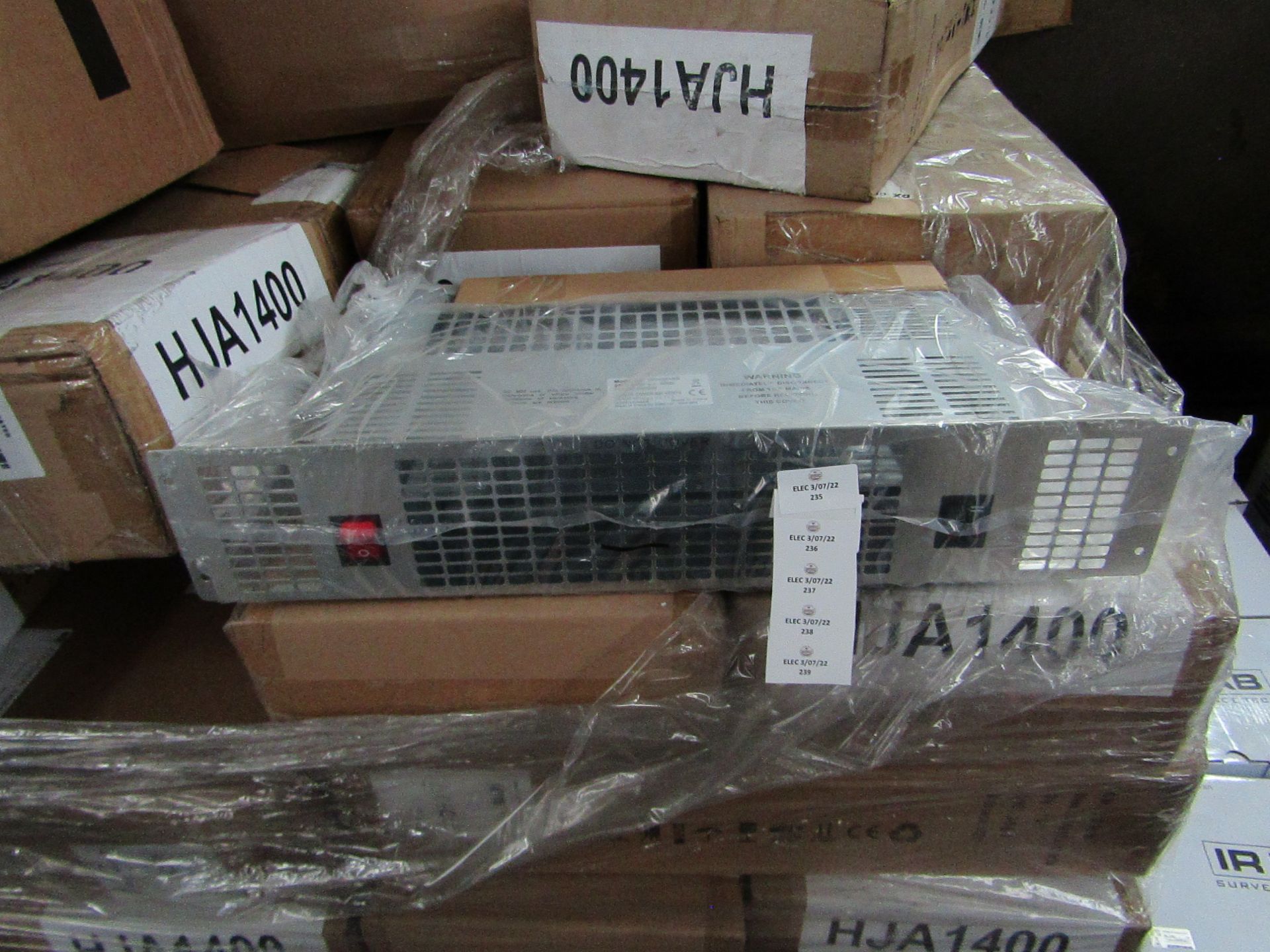 1x TCP UPH201SS PLINTH-MOUNTED FAN HEATER SILVER 2000W 500 X 100MM, new and boxed, Economic,