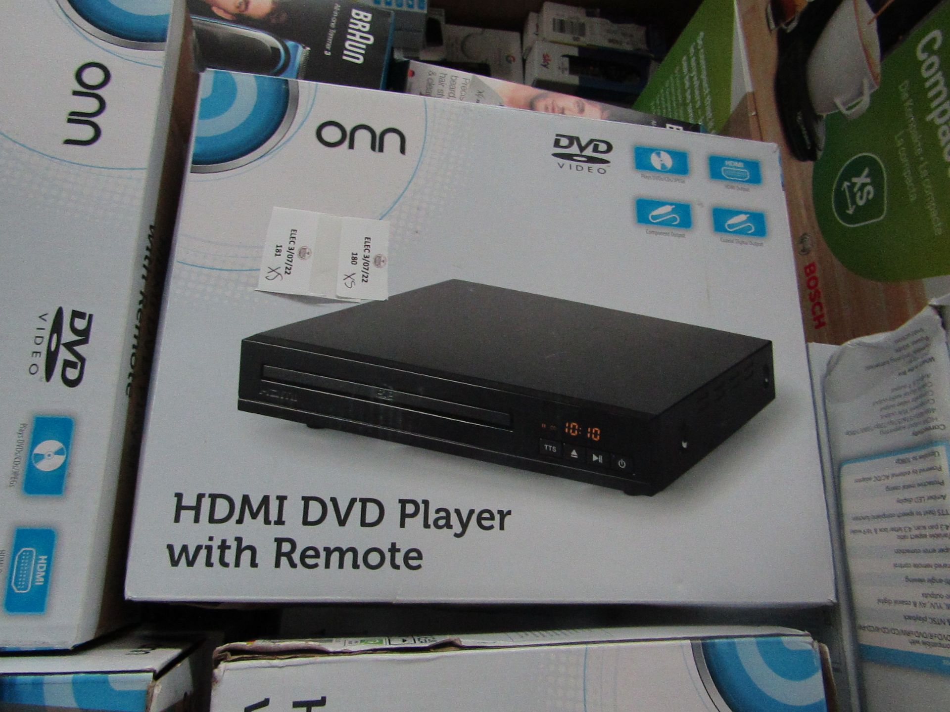 | 5X | ONN DVD PLAYERS BOXED AND UNCHECKED RETURN | LOAD REF ASF-DIR-031 | RRP ?- |please note