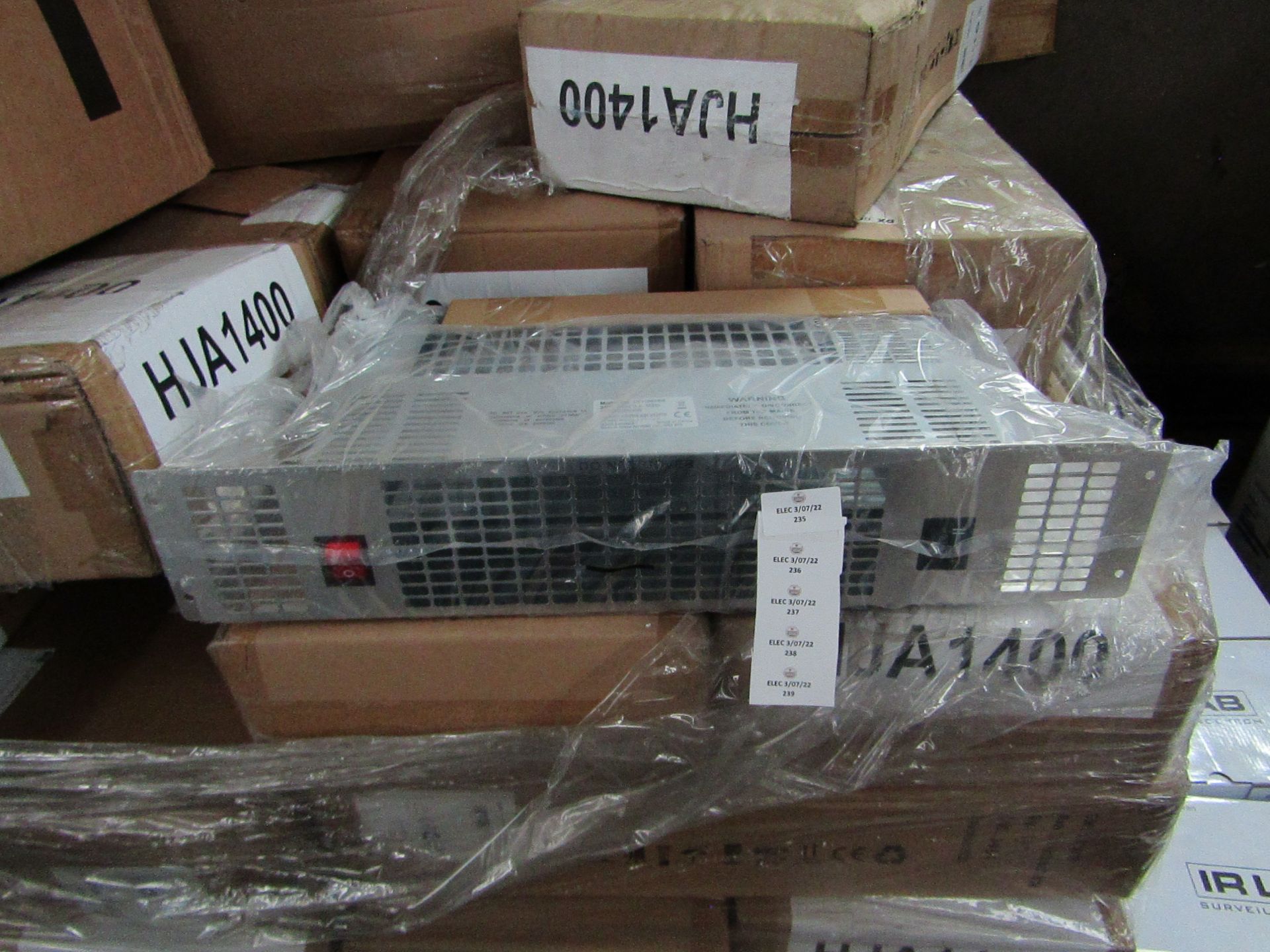 1x TCP UPH201SS PLINTH-MOUNTED FAN HEATER SILVER 2000W 500 X 100MM, new and boxed, Economic,