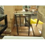 Moot Group Cox and cox Square glass topped Side table, has a manufacturing imperfection on the