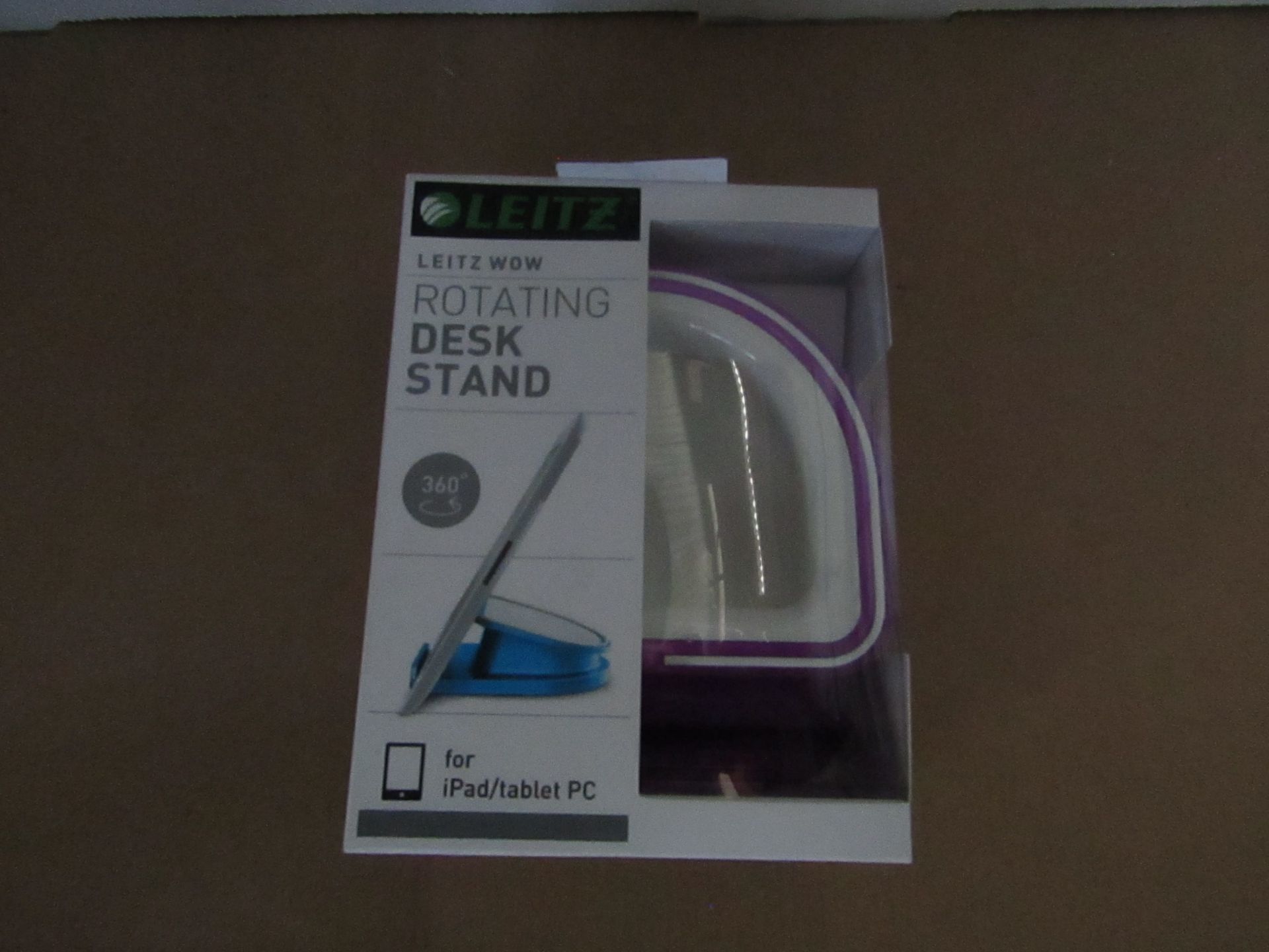 Leitz - Rotating Desk Stand ( Purple ) - Suitable For Ipad / Tablet - New & Boxed.