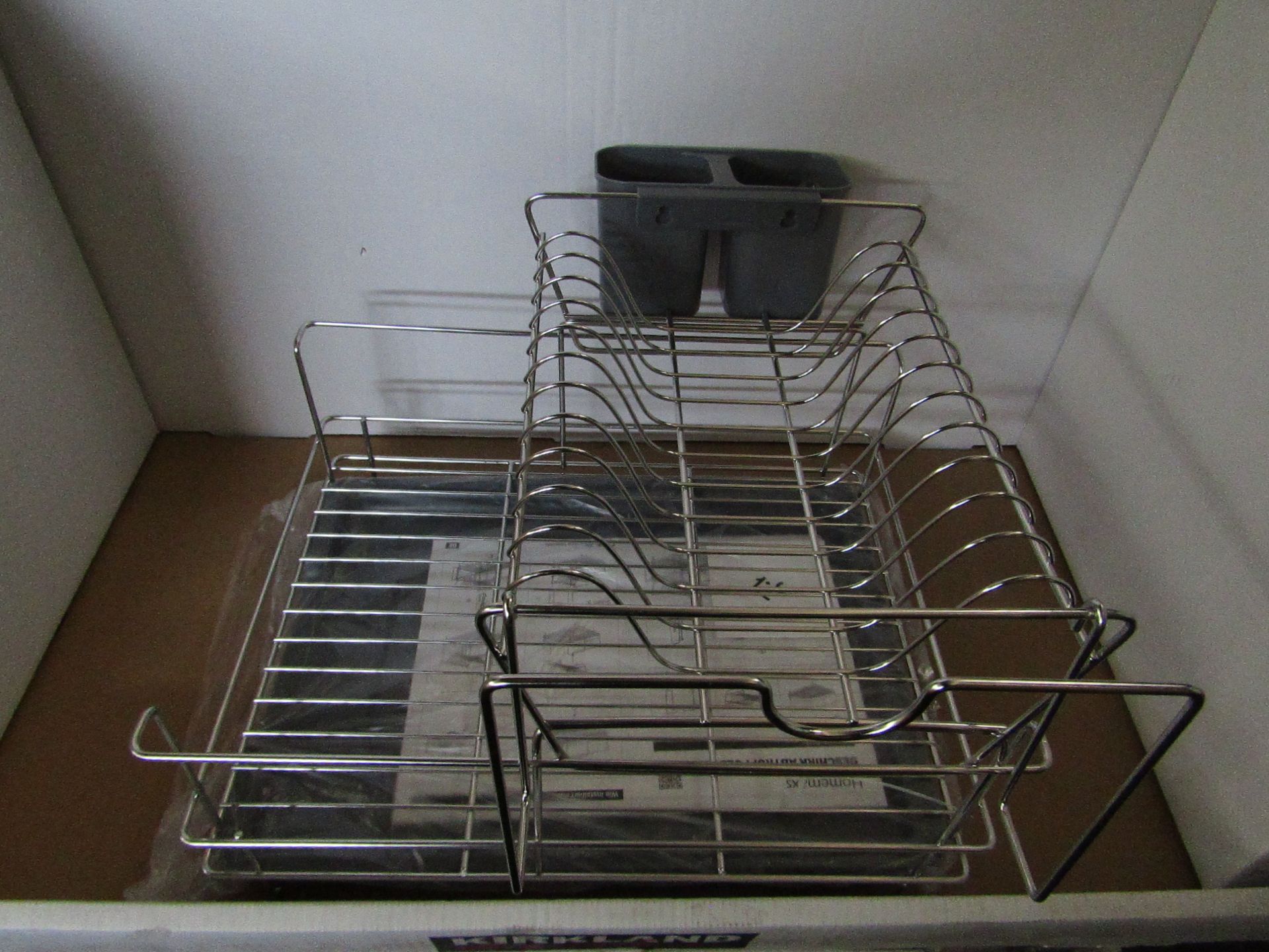 HOMEMAXS Dish Drying Rack 304 Stainless Steel Dish Drainer Self-draining High Capacity Kitchen