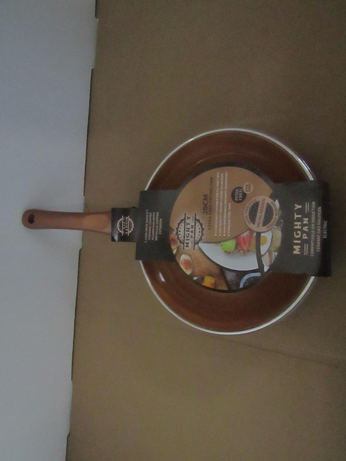 Mighty Pan - Extra Deep Non-Stick Scratch Resistant - Copper ( 20cm ) Frying Pan - New & Boxed.