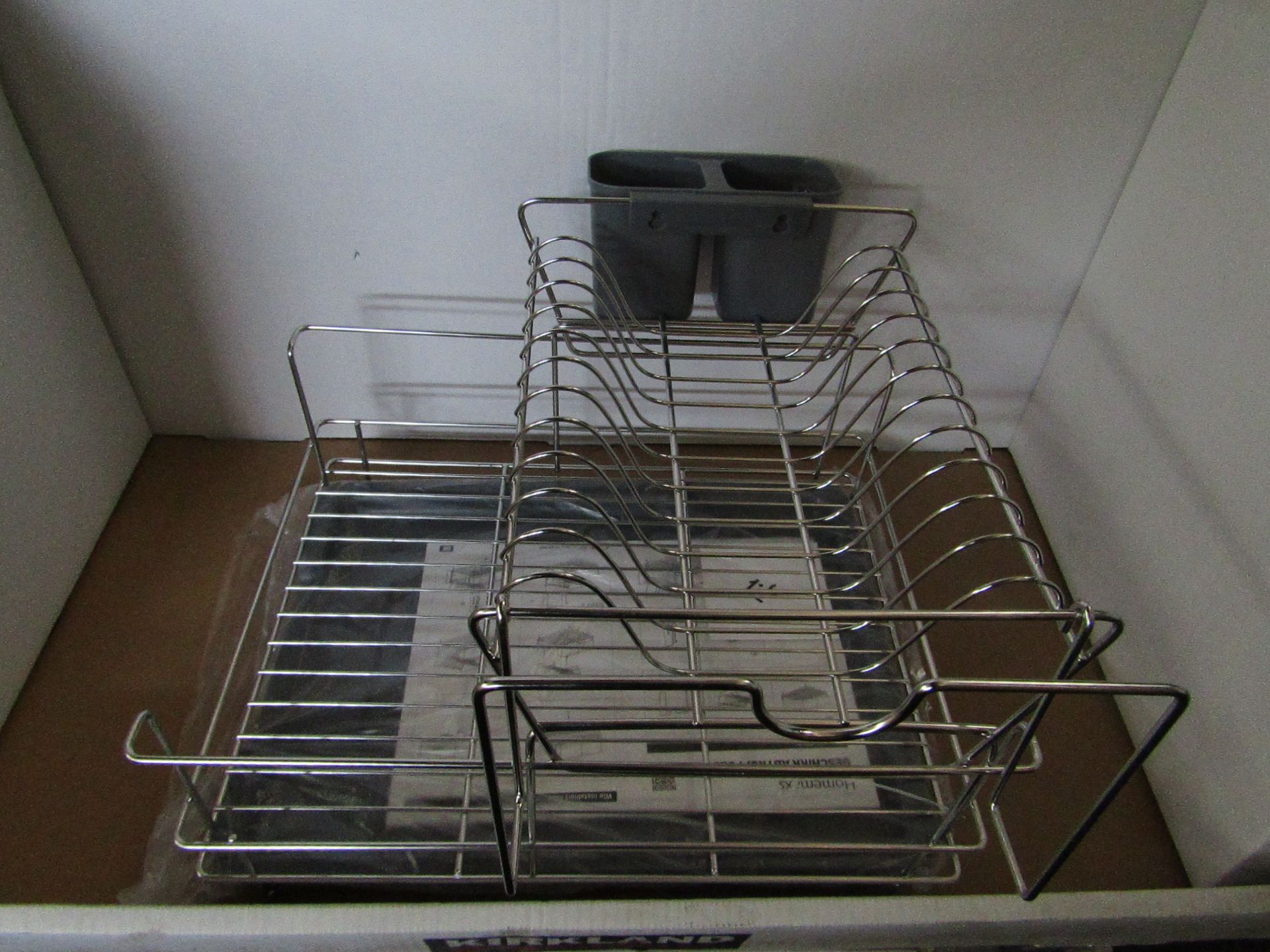 HOMEMAXS Dish Drying Rack 304 Stainless Steel Dish Drainer Self-draining High Capacity Kitchen