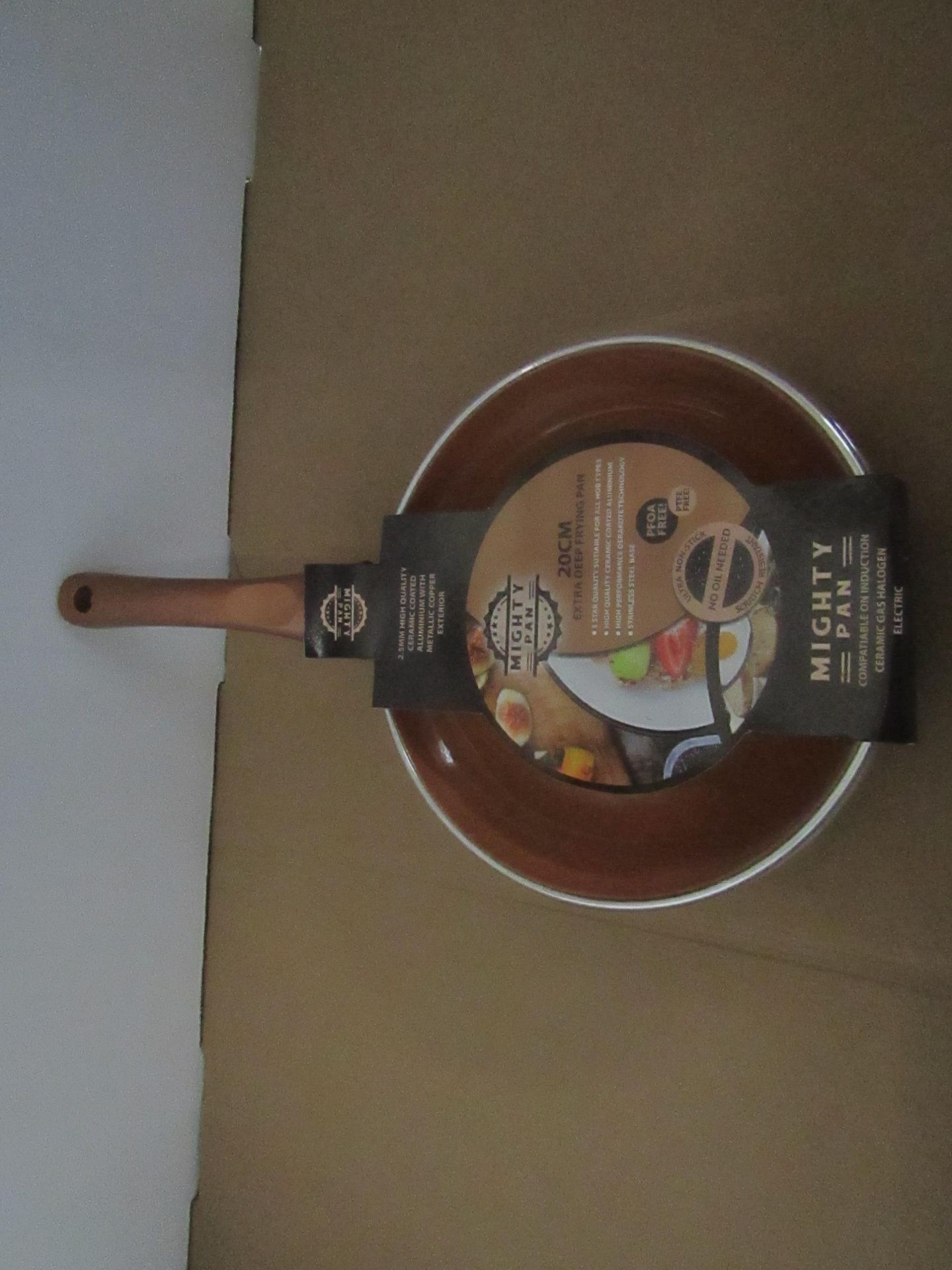 Mighty Pan - Extra Deep Non-Stick Scratch Resistant - Copper ( 20cm ) Frying Pan - New & Boxed.