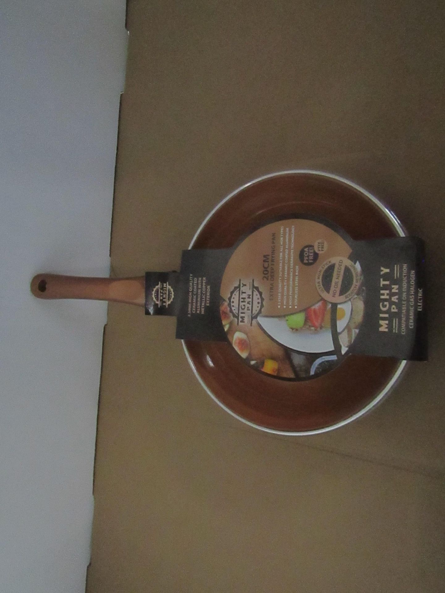 Mighty Pan - Extra Deep Non-Stick Scratch Resistant - Copper ( 20cm ) Frying Pan - New & Boxed.