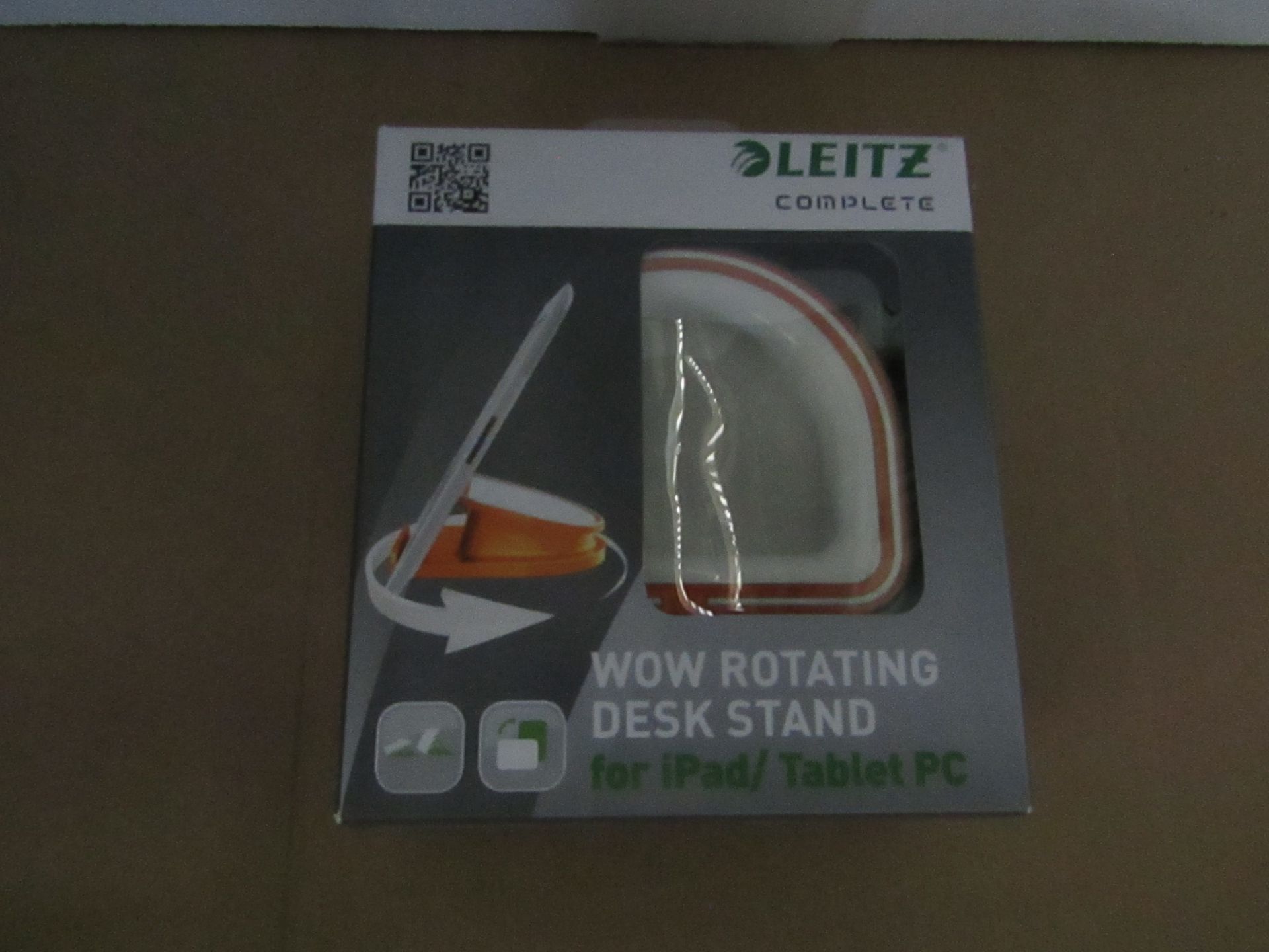 Leitz - Desk Stand ( Orange & White ) Suitable For Ipad & Tablet - New & Boxed.