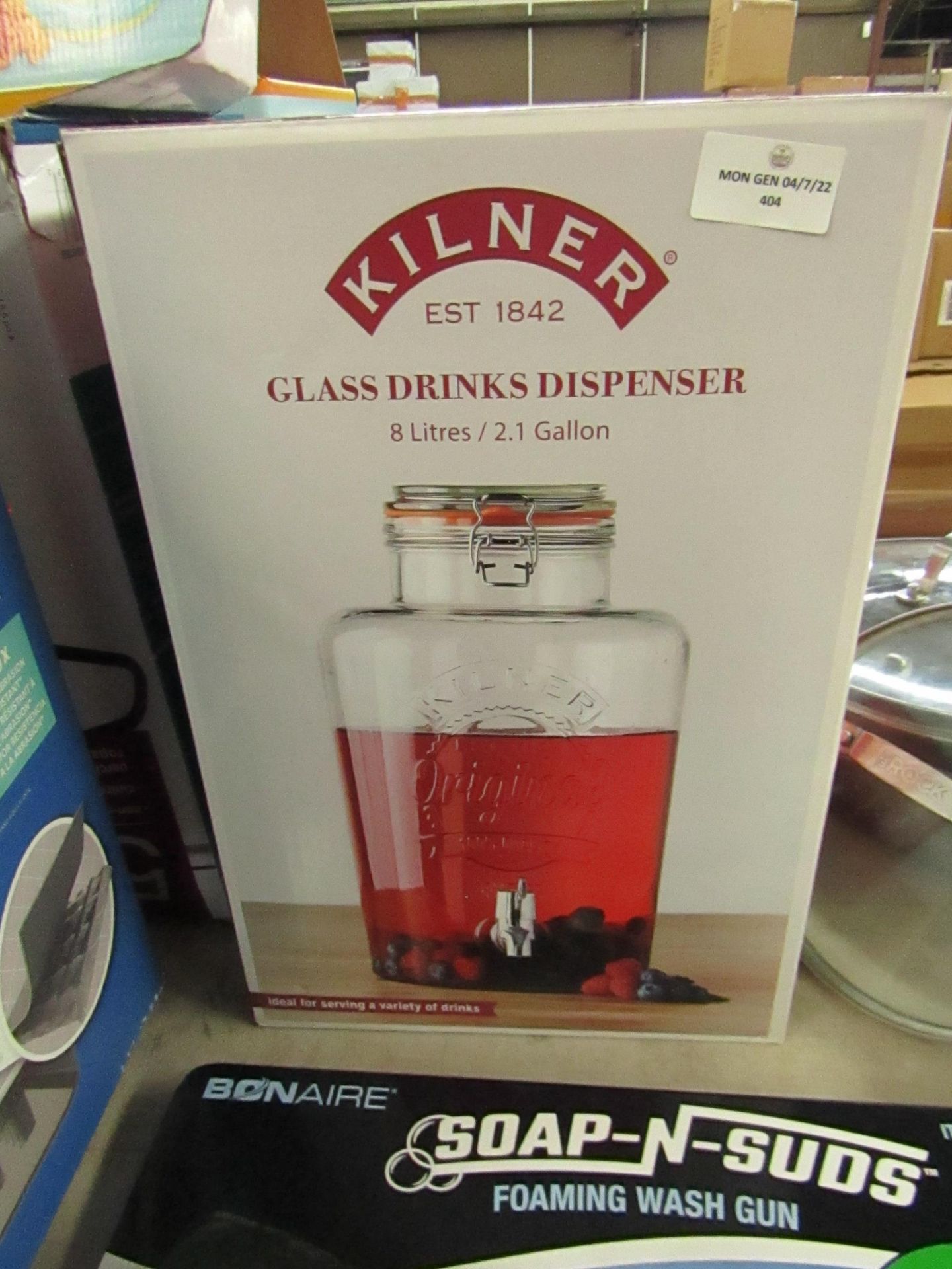 kilner drink dispenser 8l, unchecked RRP £17.99