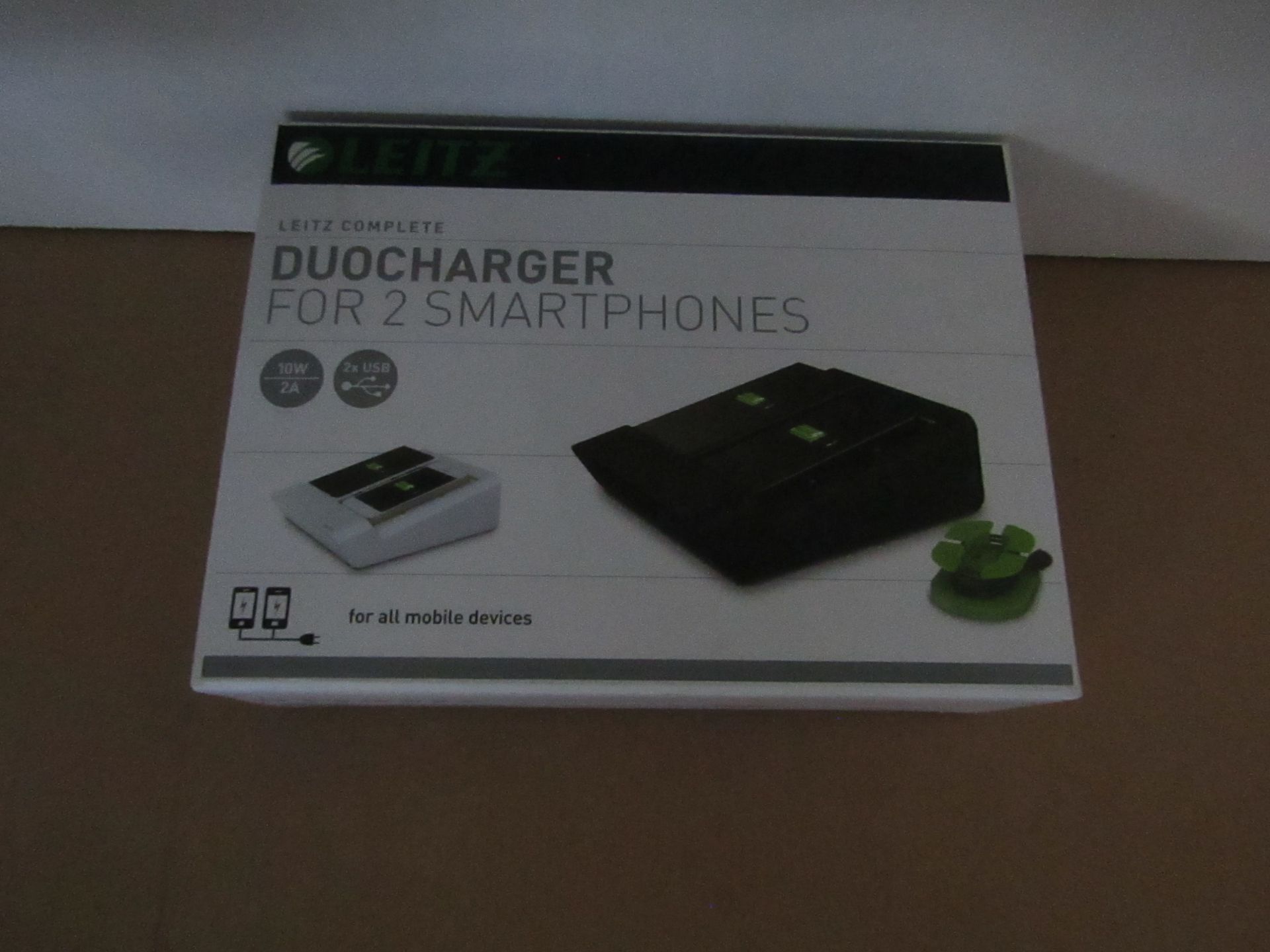 Leitz - DuoCharger For 2-Smartphones ( Black ) - New & Boxed.