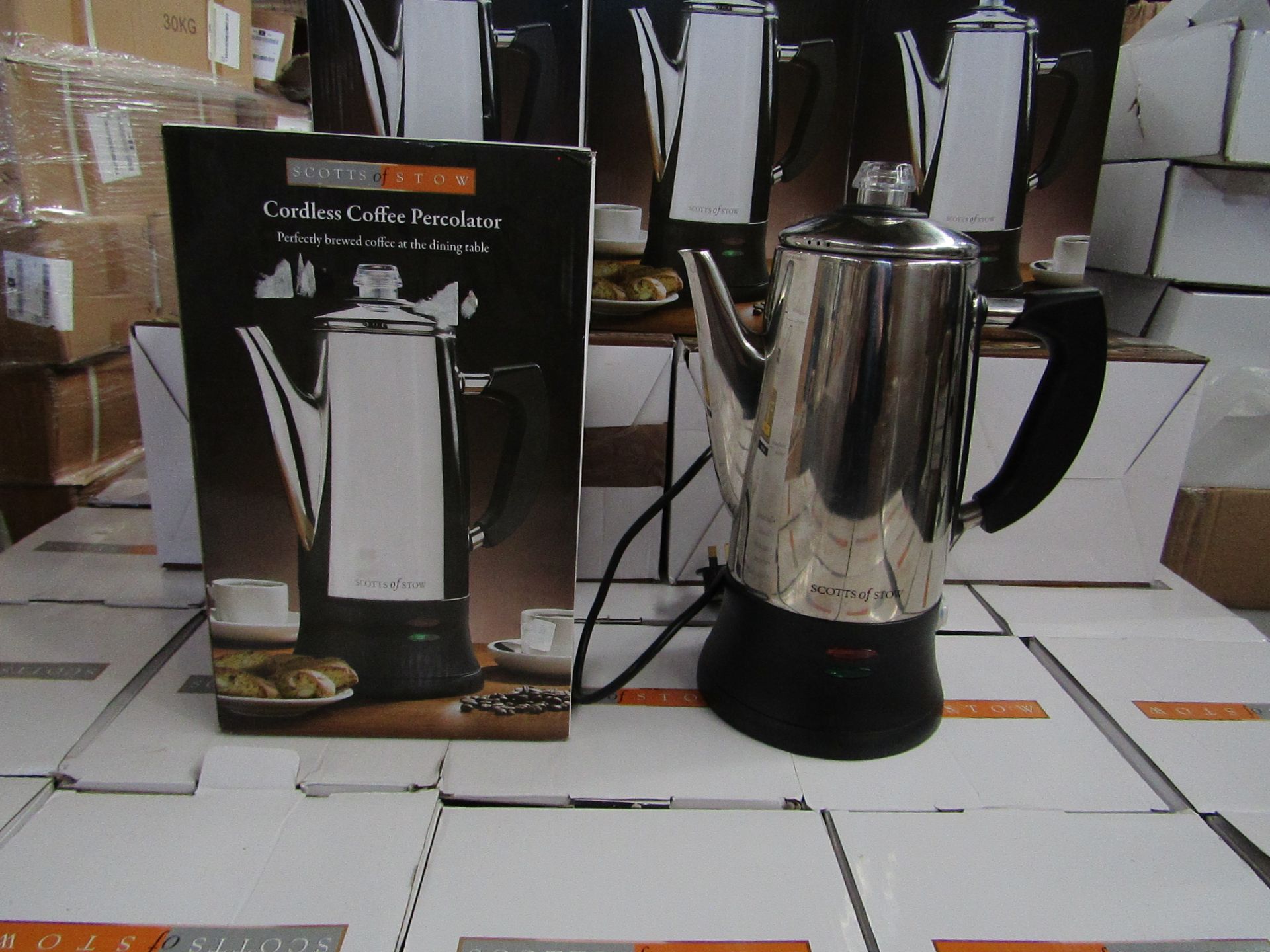 1 x Scotts of Stow Cordless Electric Coffee Percolator RRP £59.95 SKU SCO-DIR-3142703 TOTAL RRP £