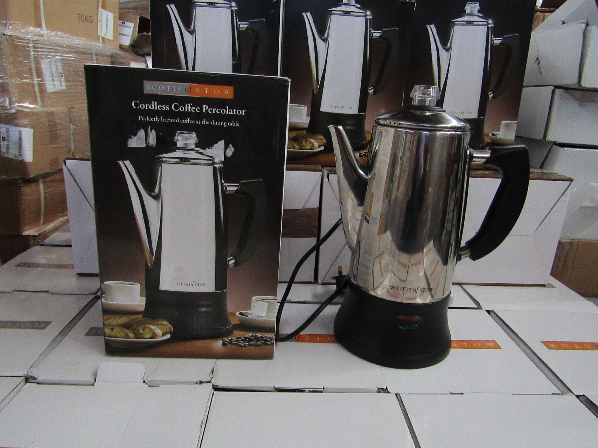 1 x Scotts of Stow Cordless Electric Coffee Percolator RRP £59.95 SKU SCO-DIR-3142703 TOTAL RRP £