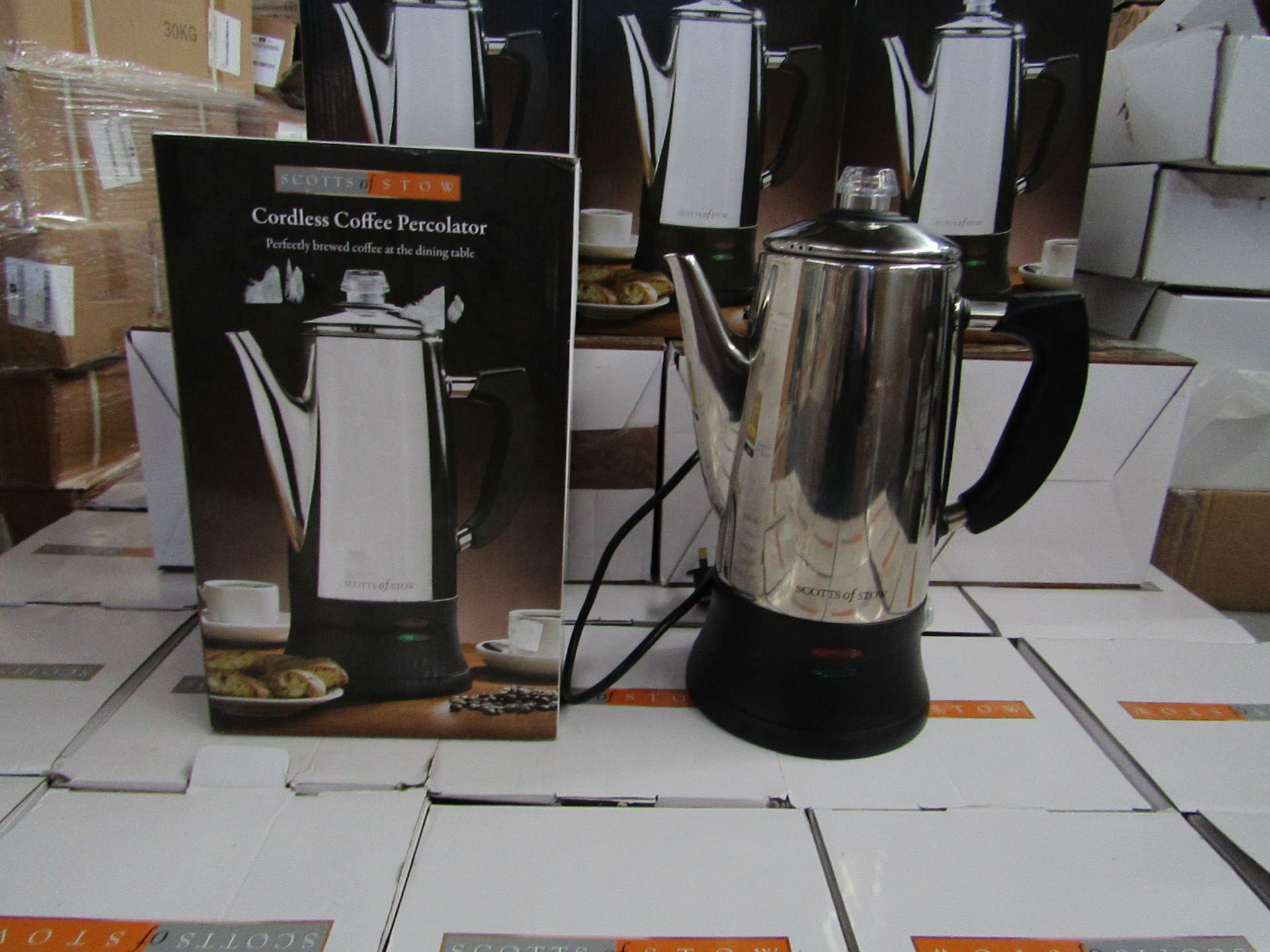 1 x Scotts of Stow Cordless Electric Coffee Percolator RRP £59.95 SKU SCO-DIR-3142703 TOTAL RRP £