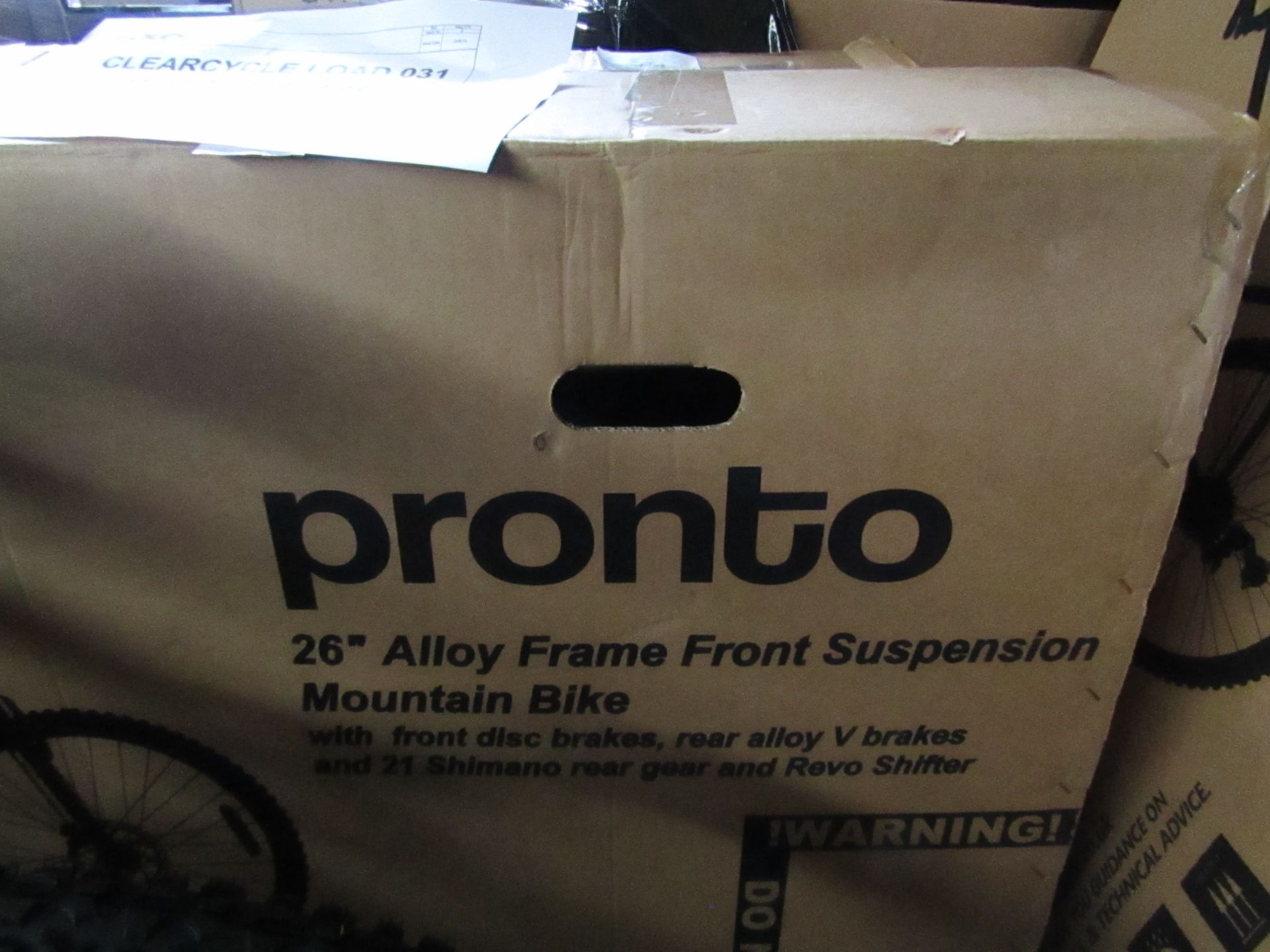 | 1X | PRONTO TRACKER 26" MENS BICYCLE | UNCHECKED & BOXED | PALLET REF : ASDA DIR 031 | NO ONLINE