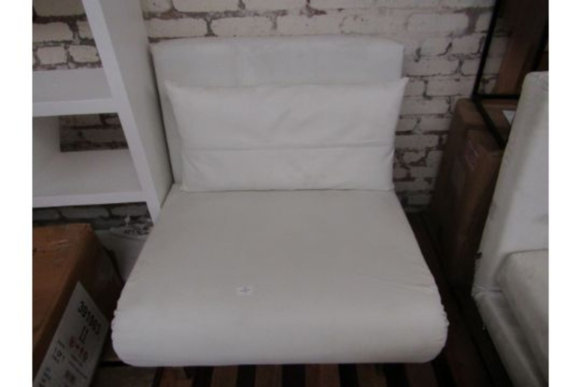 1 x Dwell Stylus faux leather chair bed - Please Note Missing Cushion & Zip Damaged Also Needs A