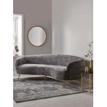 Cox & Cox Deep Grey Velvet Curved Sofa RRP ¶œ2495.00 - This product has been graded in BC condition,