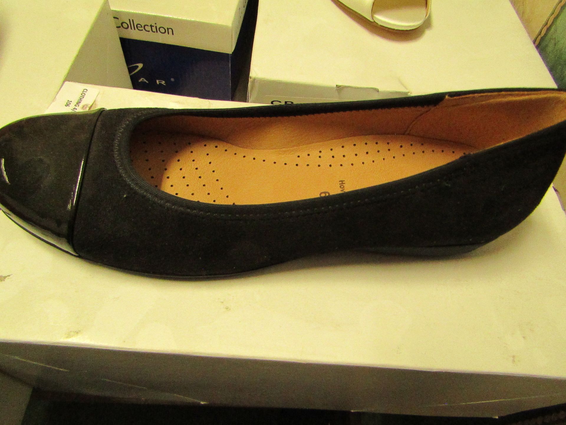 Gabor Black Ballerina Pumps, New, Size 6.5