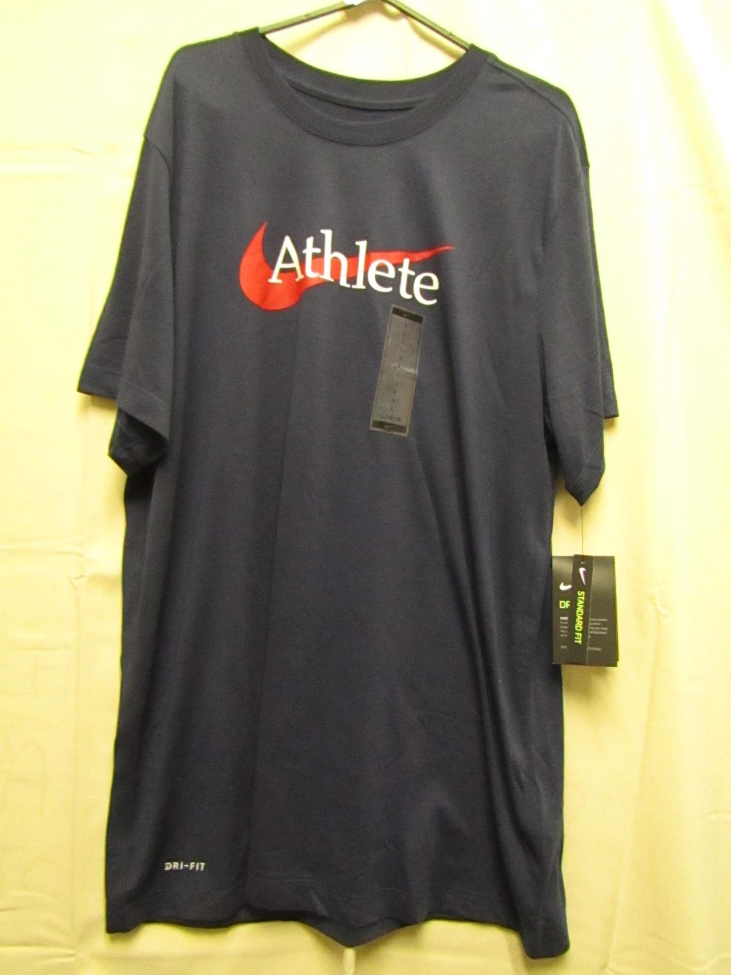 Nike T/Shirt Navy With Red & White Motif Size L new With Tags