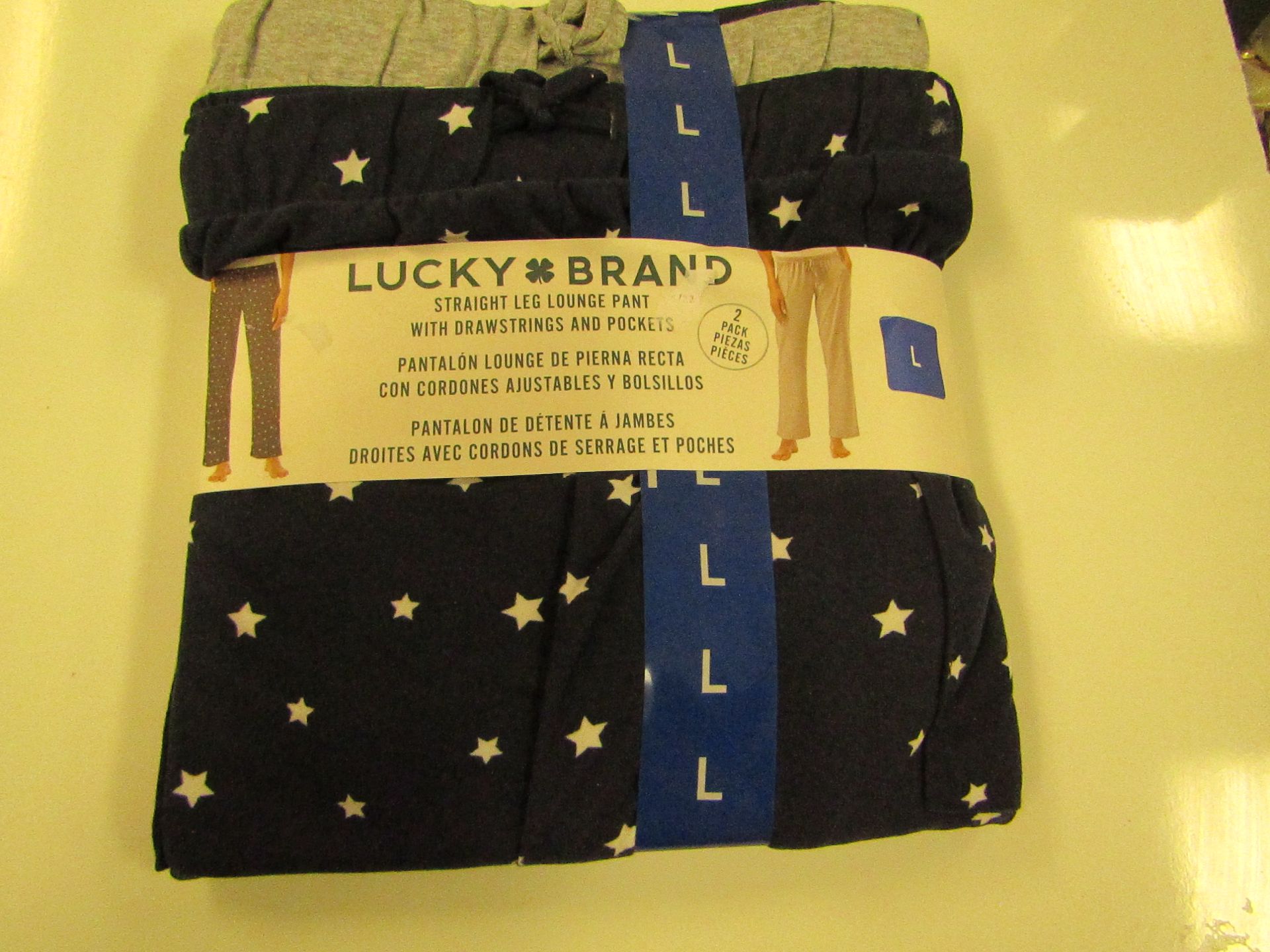 Lucky Brand Straight Leg Lounge Set With Pockets Size L New & Packaged