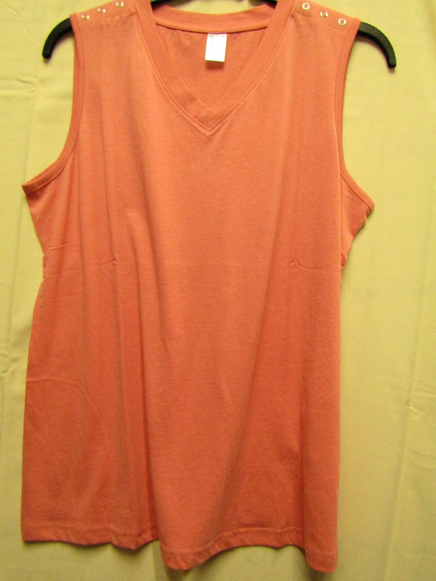 Unbranded Sleeveless T/Shirt Ladies Size 18 Salmon Colour New No Tags