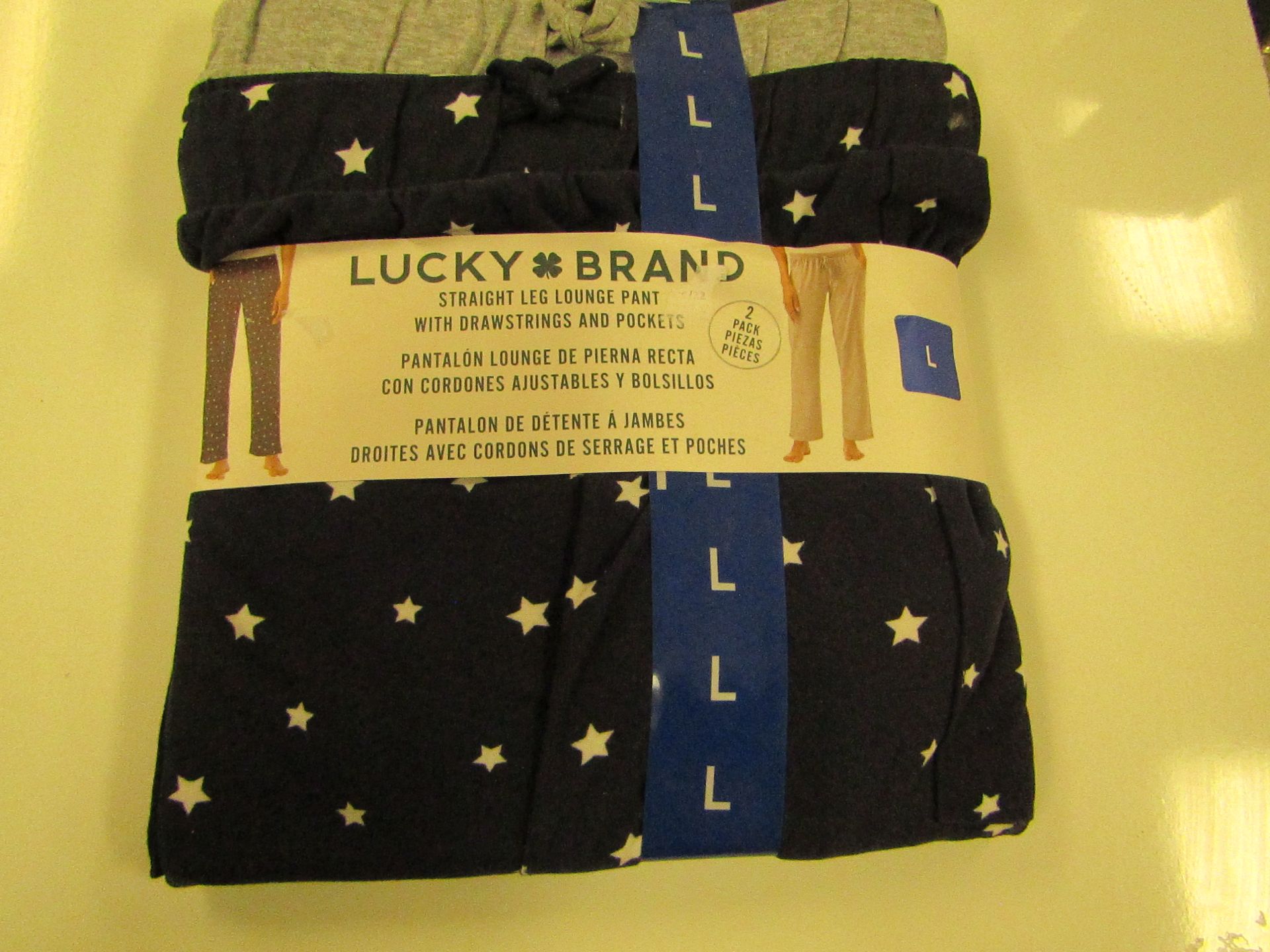 Lucky Brand Straight Leg Lounge Set With Pockets Size L New & Packaged