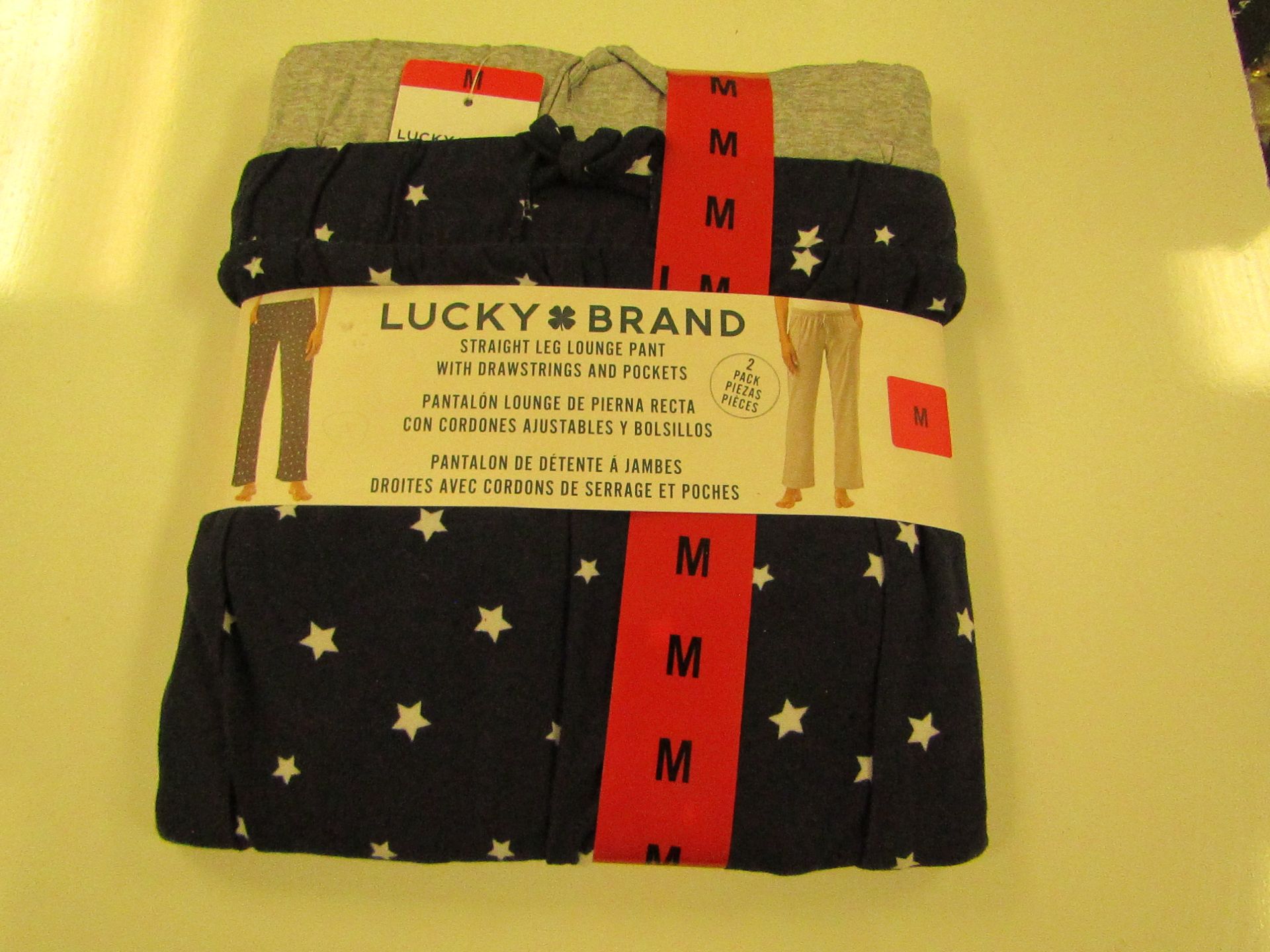 Lucky Brand Straight Leg Lounge Set With Pockets Size M New & Packaged