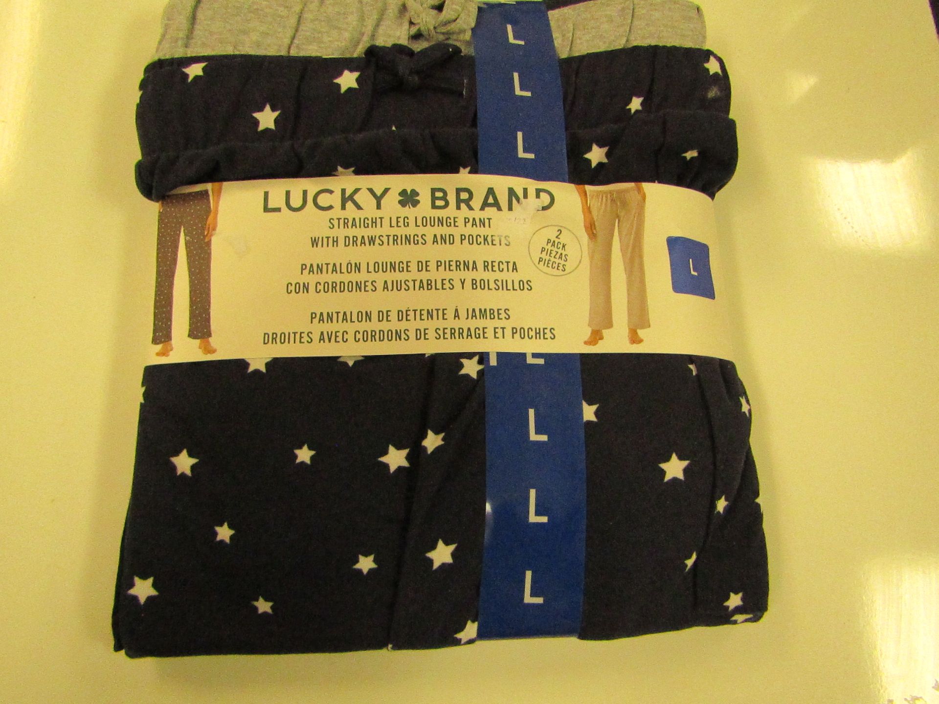 Lucky Brand Straight Leg Lounge Set With Pockets Size L New & Packaged