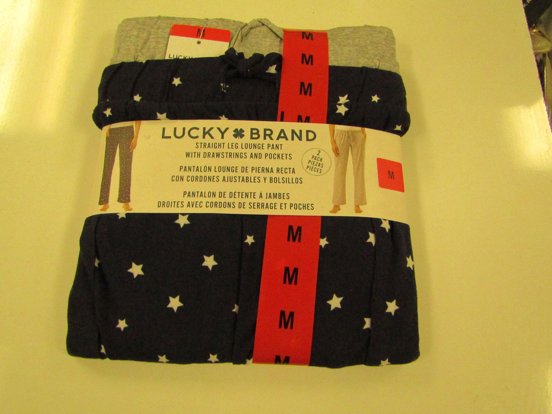 Lucky Brand Straight Leg Lounge Set With Pockets Size M New & Packaged